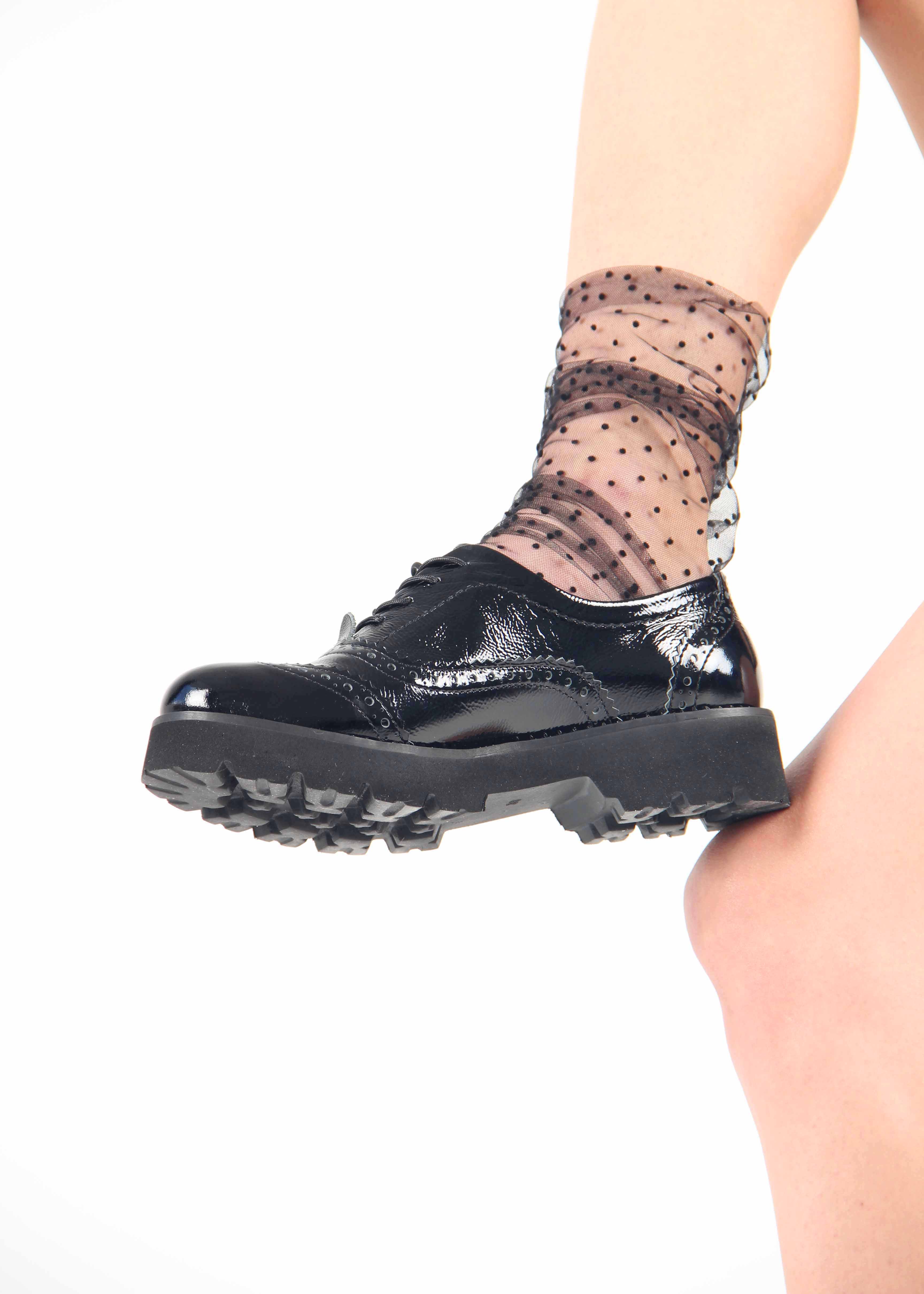 картинка Туфли полуботинки ED'ART 100.10182'bl. Черный наплак от интернет магазина