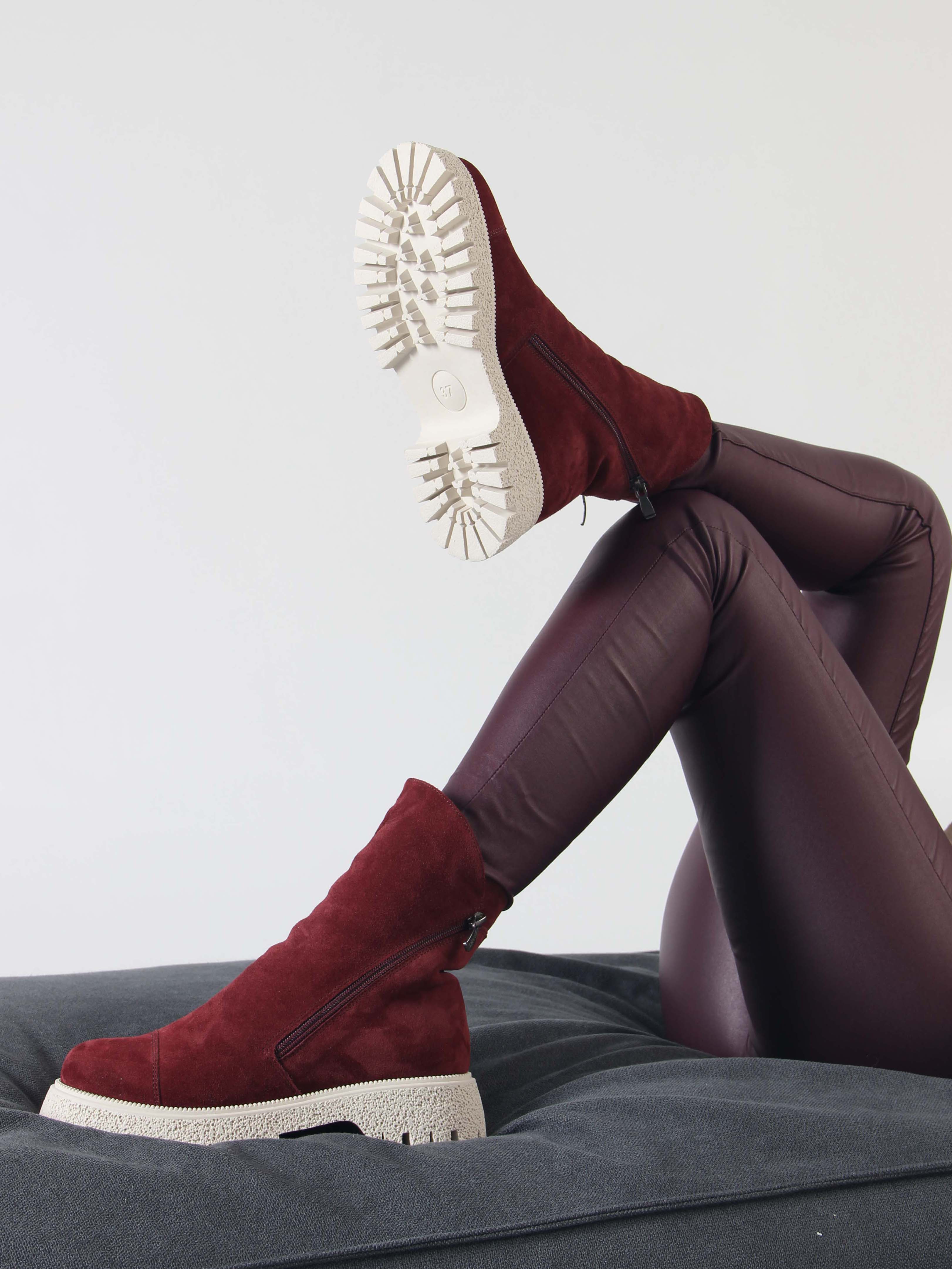 картинка Ботинки ED'ART 233.1541'be. Бордо замша от интернет магазина