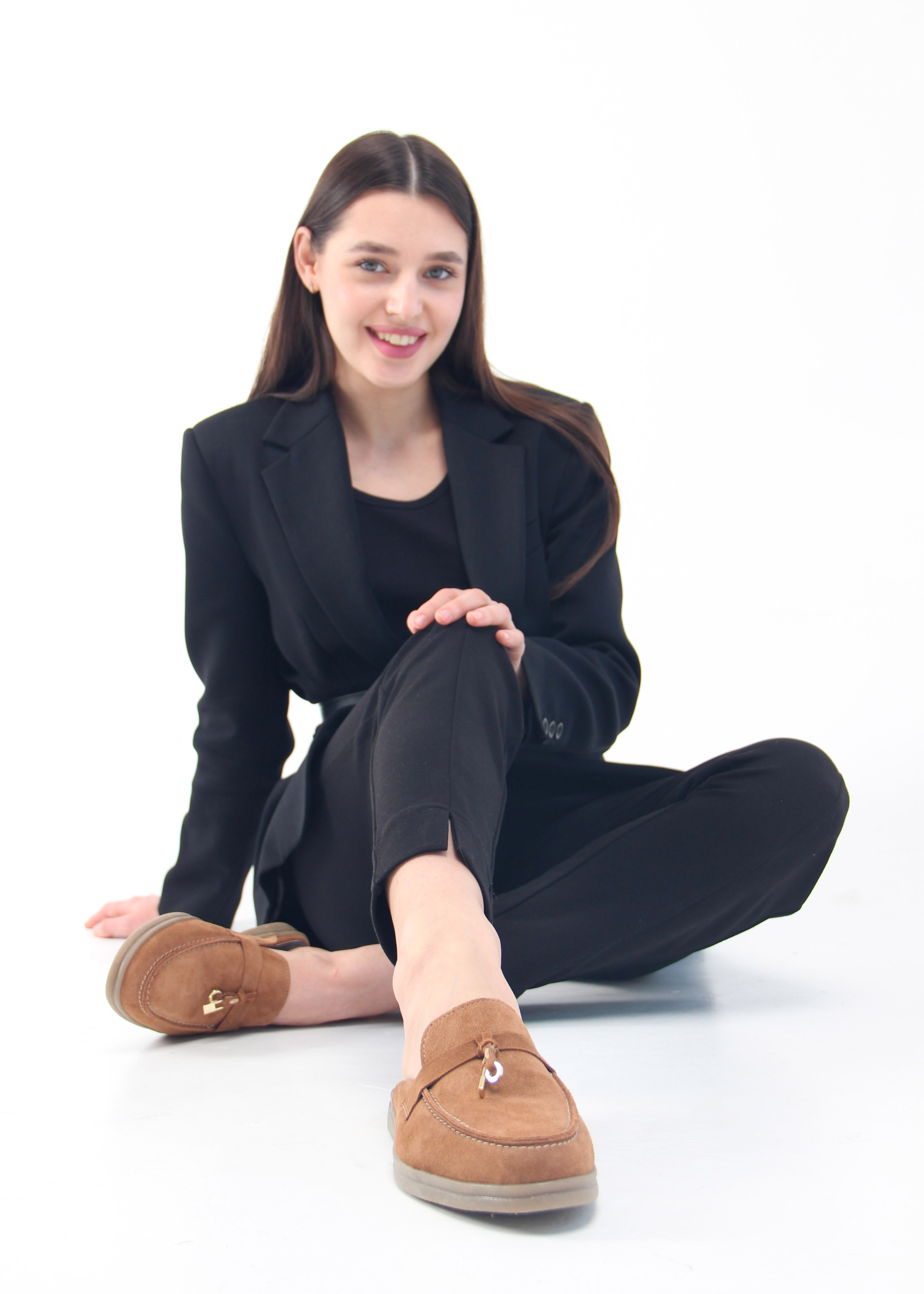 картинка Мюли ED'ART 1070.2614'be. светло коричневая замша от интернет магазина