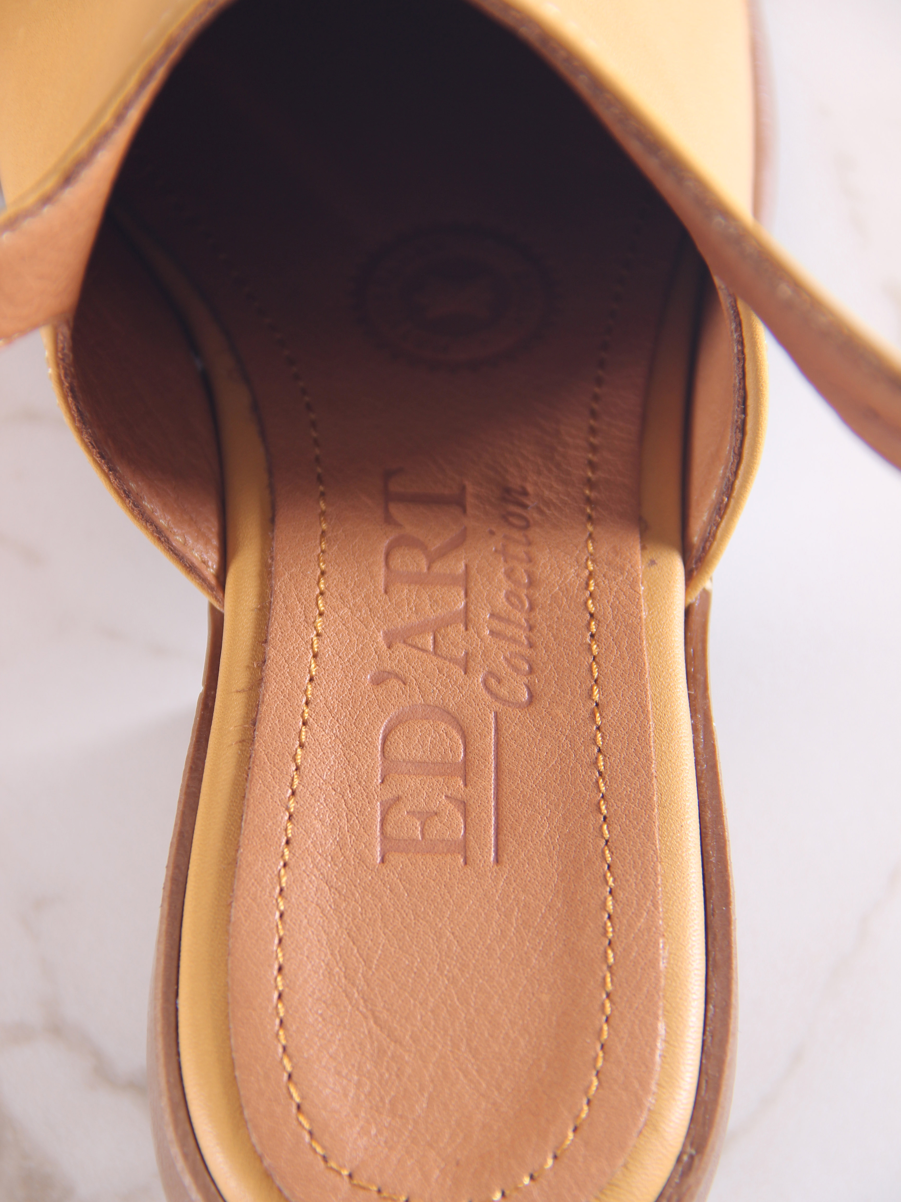 картинка Босоножки ED'ART 5133.23663'be. Тыква лион+коричневый от интернет магазина