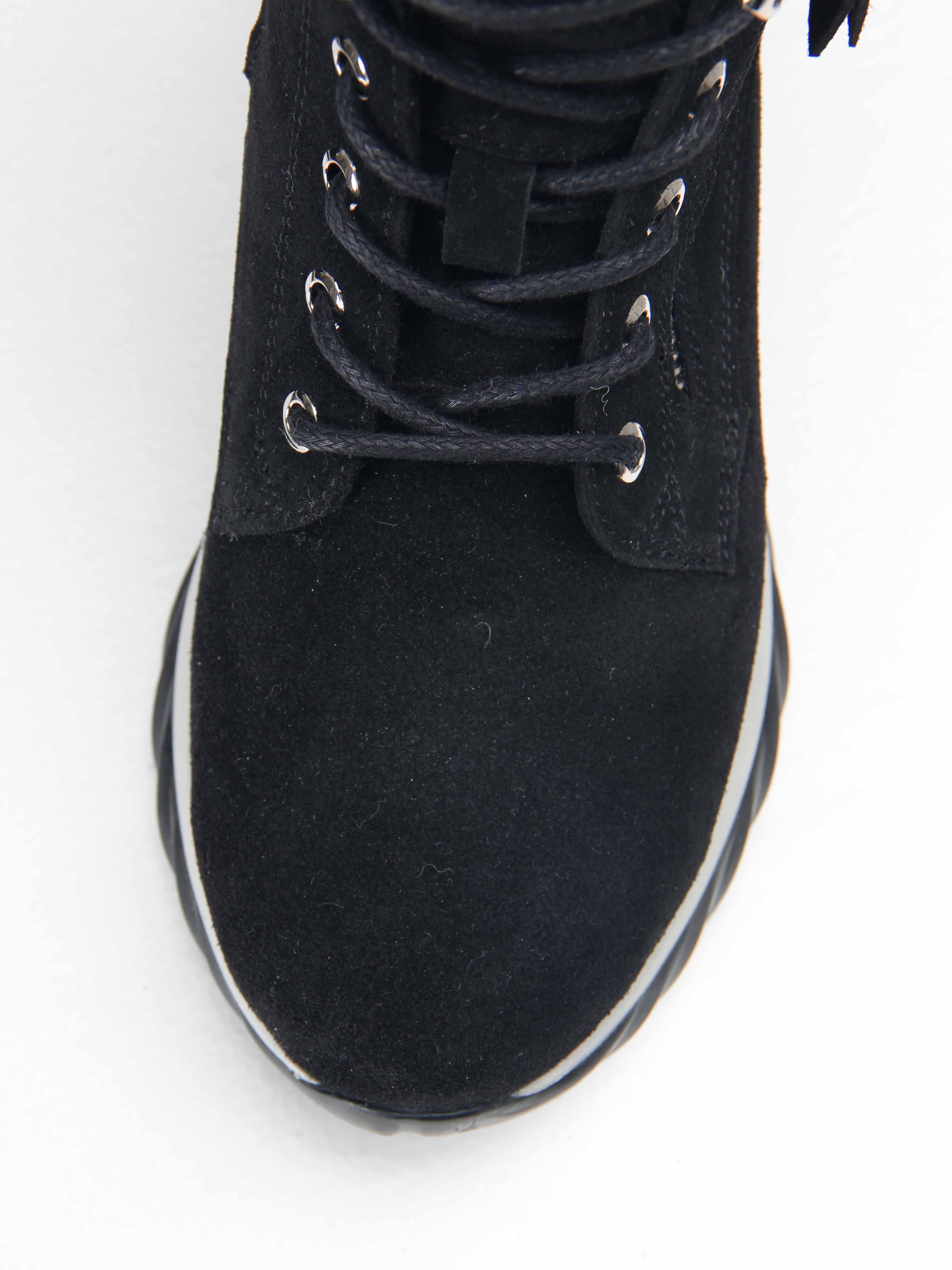 картинка Ботинки ED'ART 261.uno2'bl. черный серый замша от интернет магазина