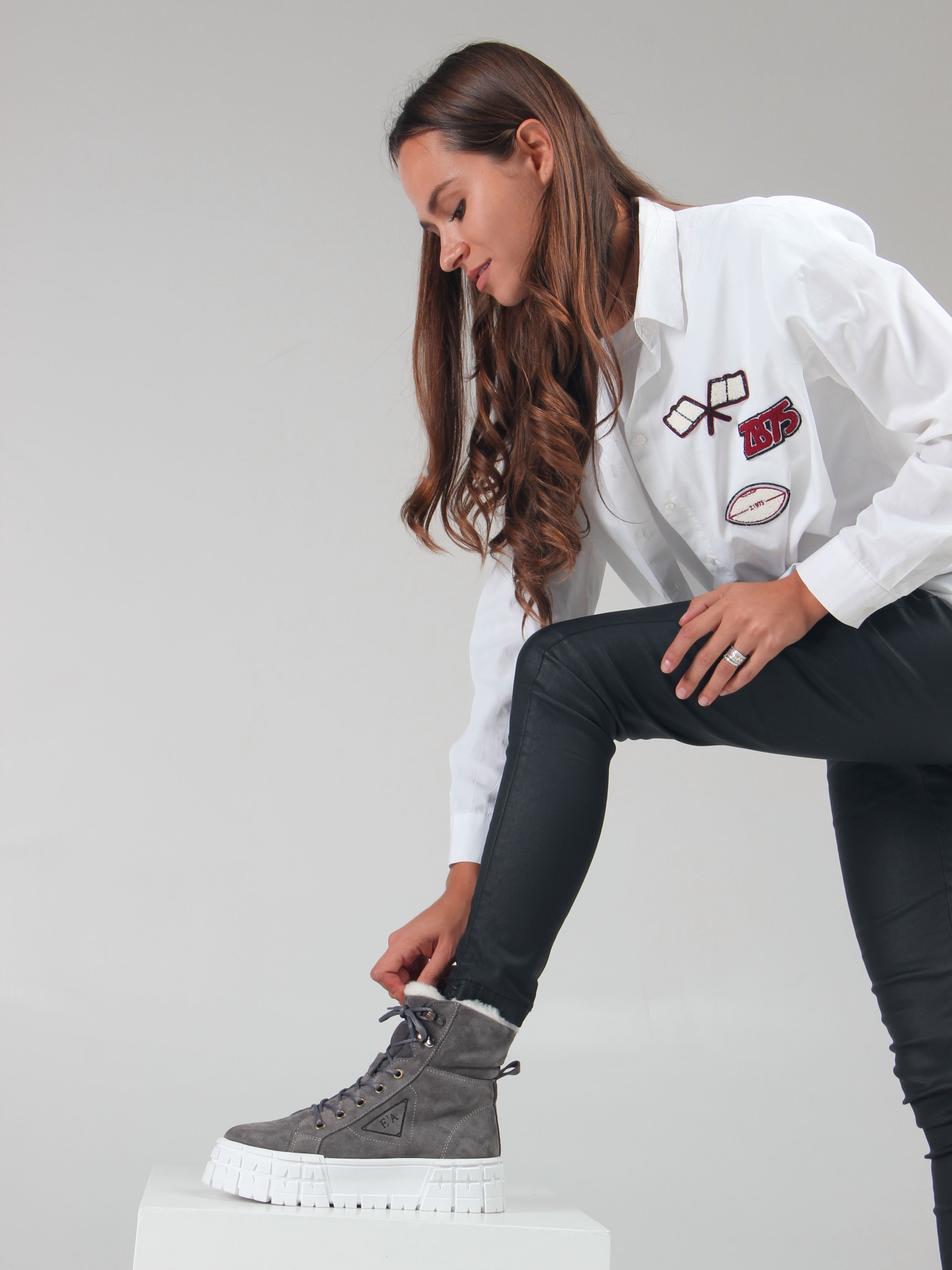 картинка Ботинки ED'ART 216.212131'w. серый замок замша от интернет магазина