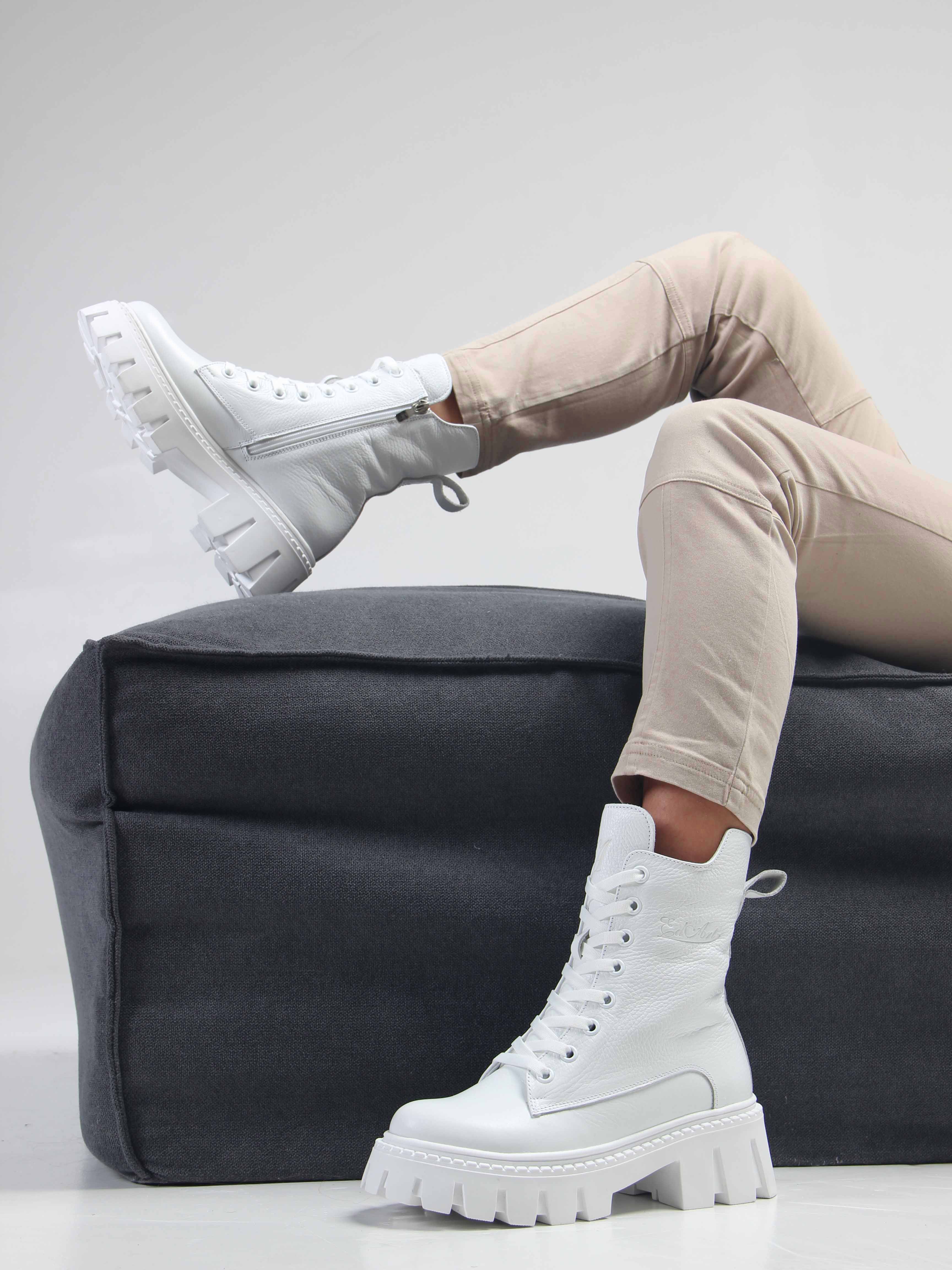 картинка Ботинки ED'ART 346.чанки'w. Белый бартон от интернет магазина