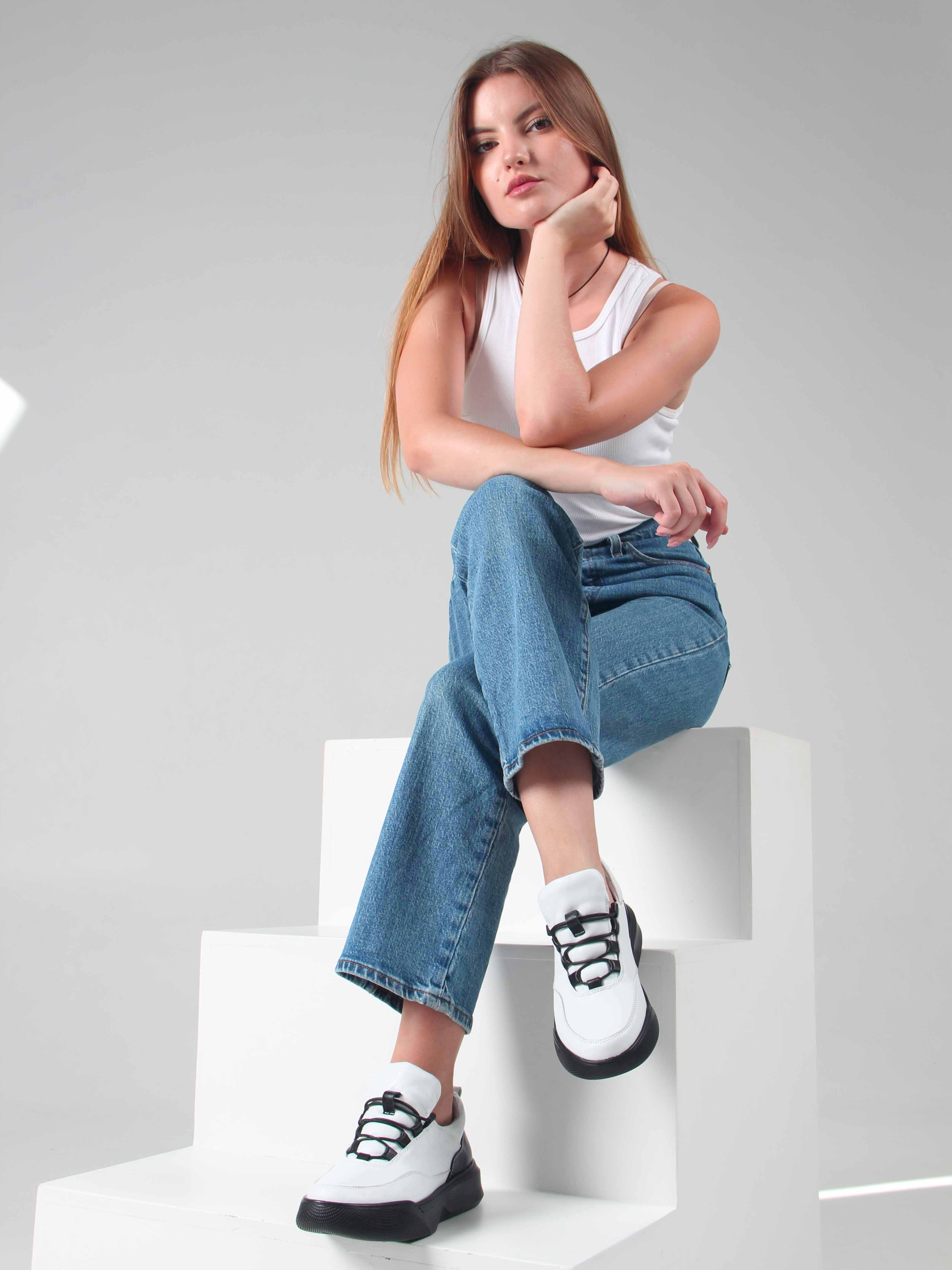 картинка Кроссовки ED'ART 155.2104'bl. Белый черный от интернет магазина