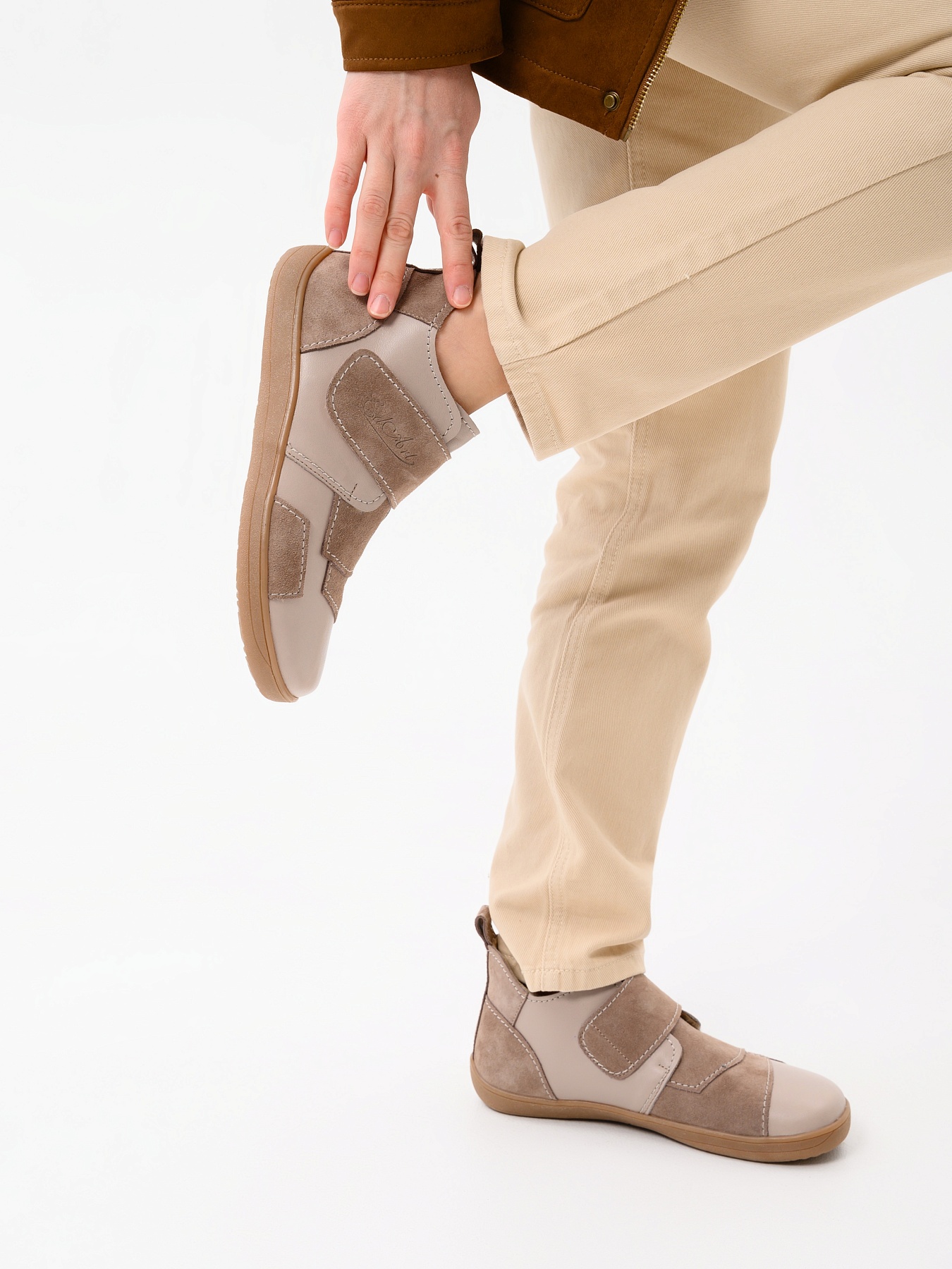 картинка Босоногие ботинки  ED'ART 206.NATA'br.Визон+капучино замша от интернет магазина