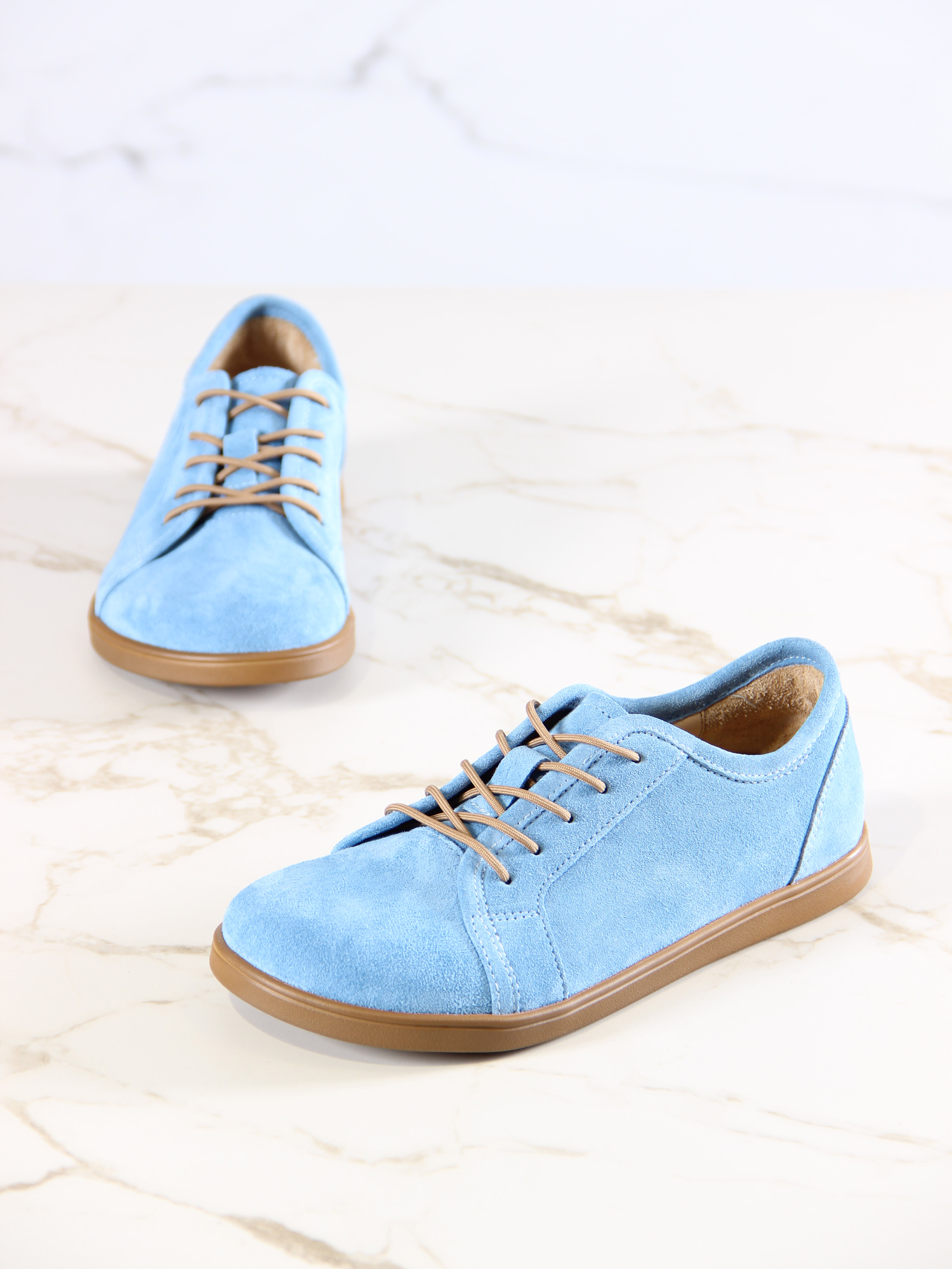 картинка Кеды босоногие ED'ART 182.асти'br.Голубой велюр от интернет магазина