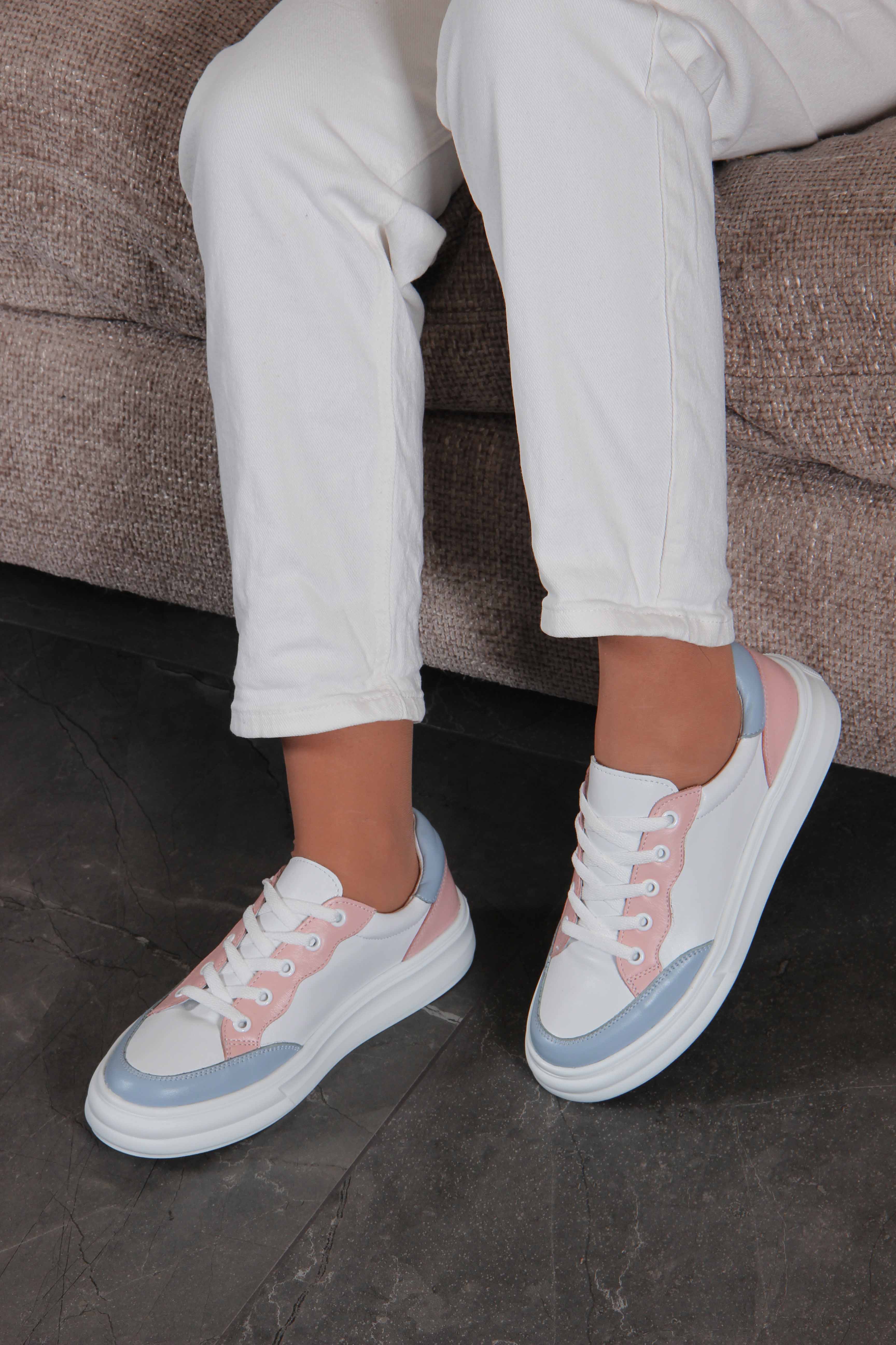 картинка Кеды ED'ART 148.lusi22'w. Белый-голубой-розовый от интернет магазина