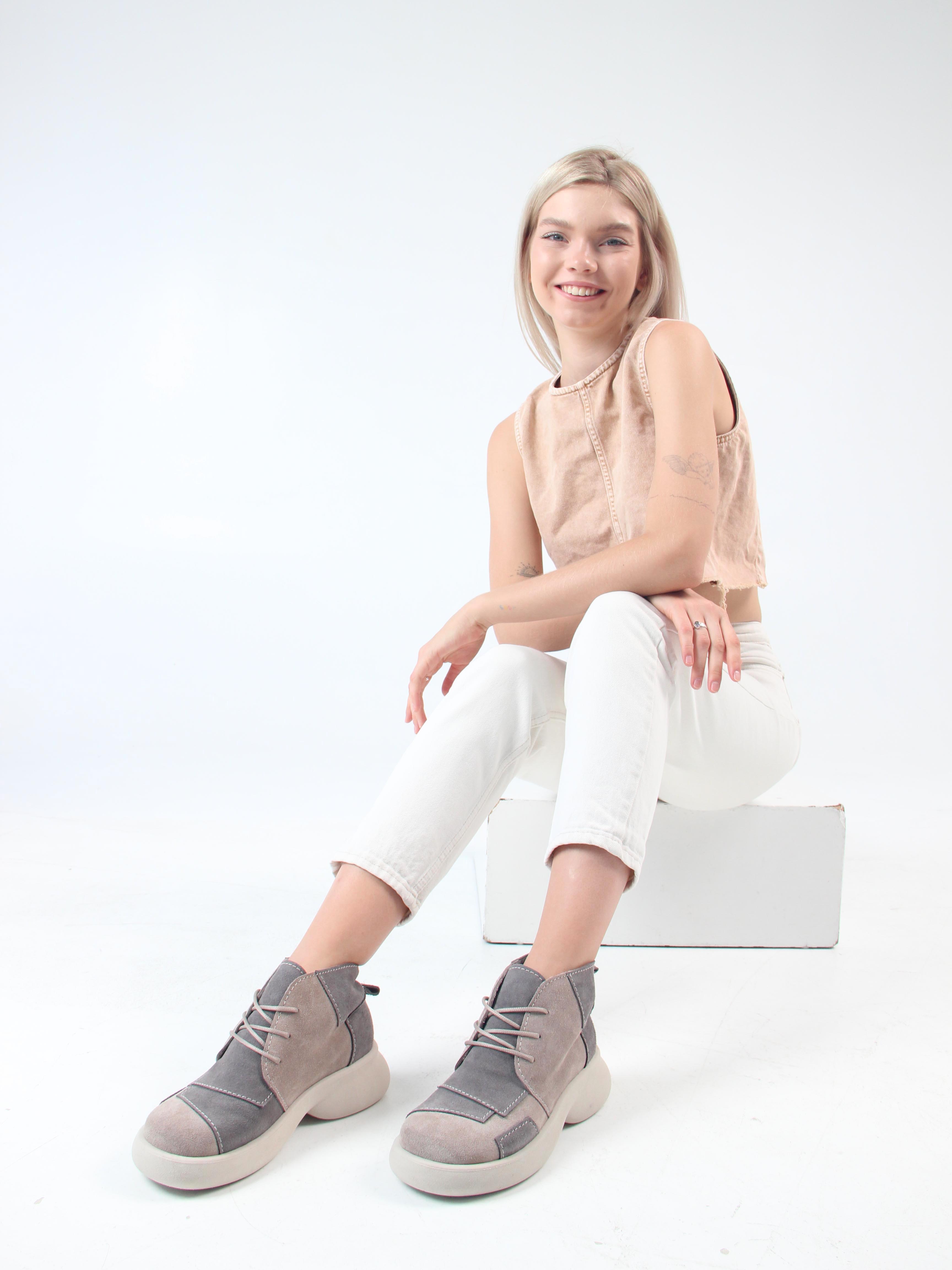 картинка Ботинки  ED'ART 305.927'be. ваниль серый  замша от интернет магазина