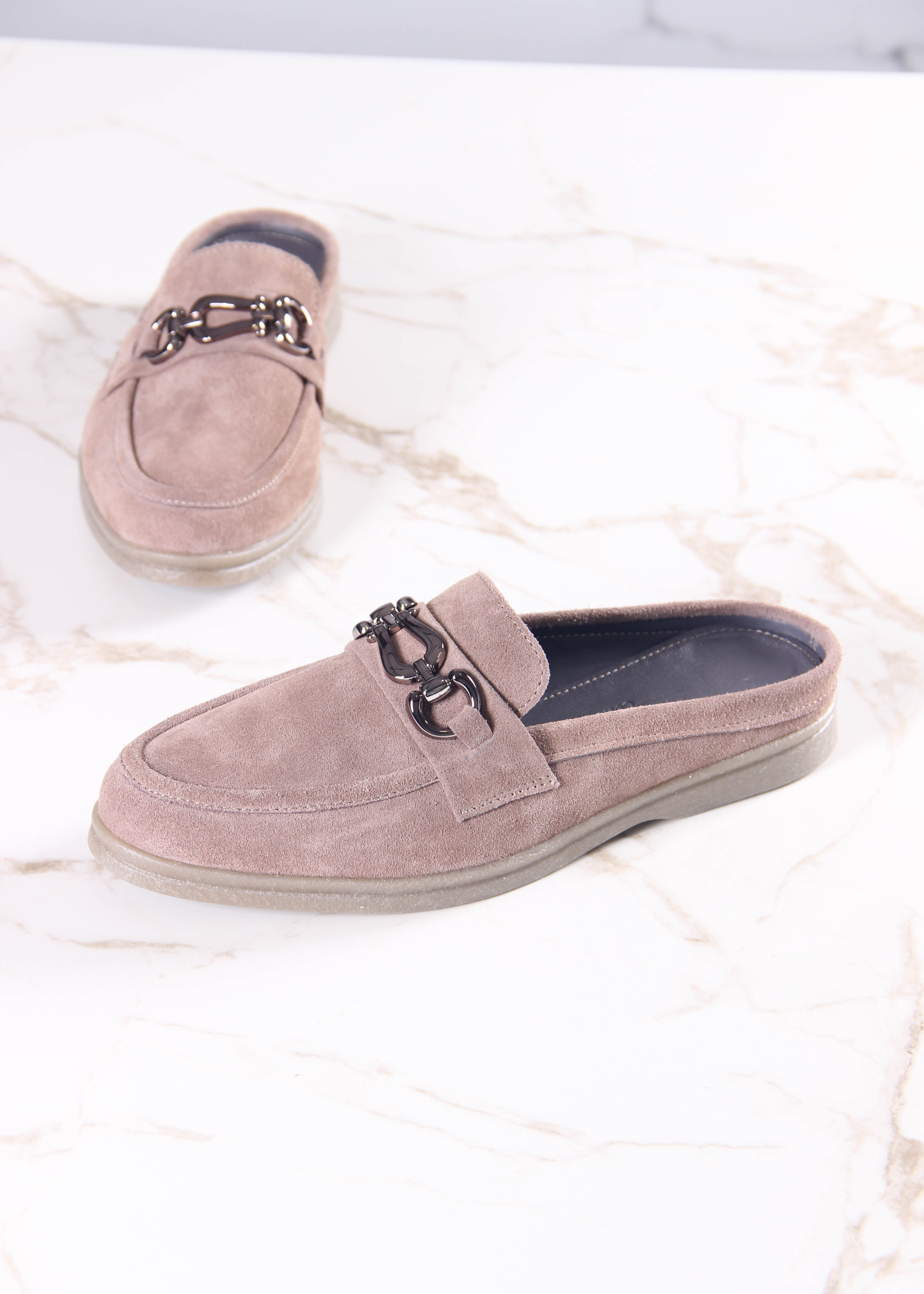 картинка Сабо лоферы ED'ART 1080.2614'be. Капучино замша от интернет магазина