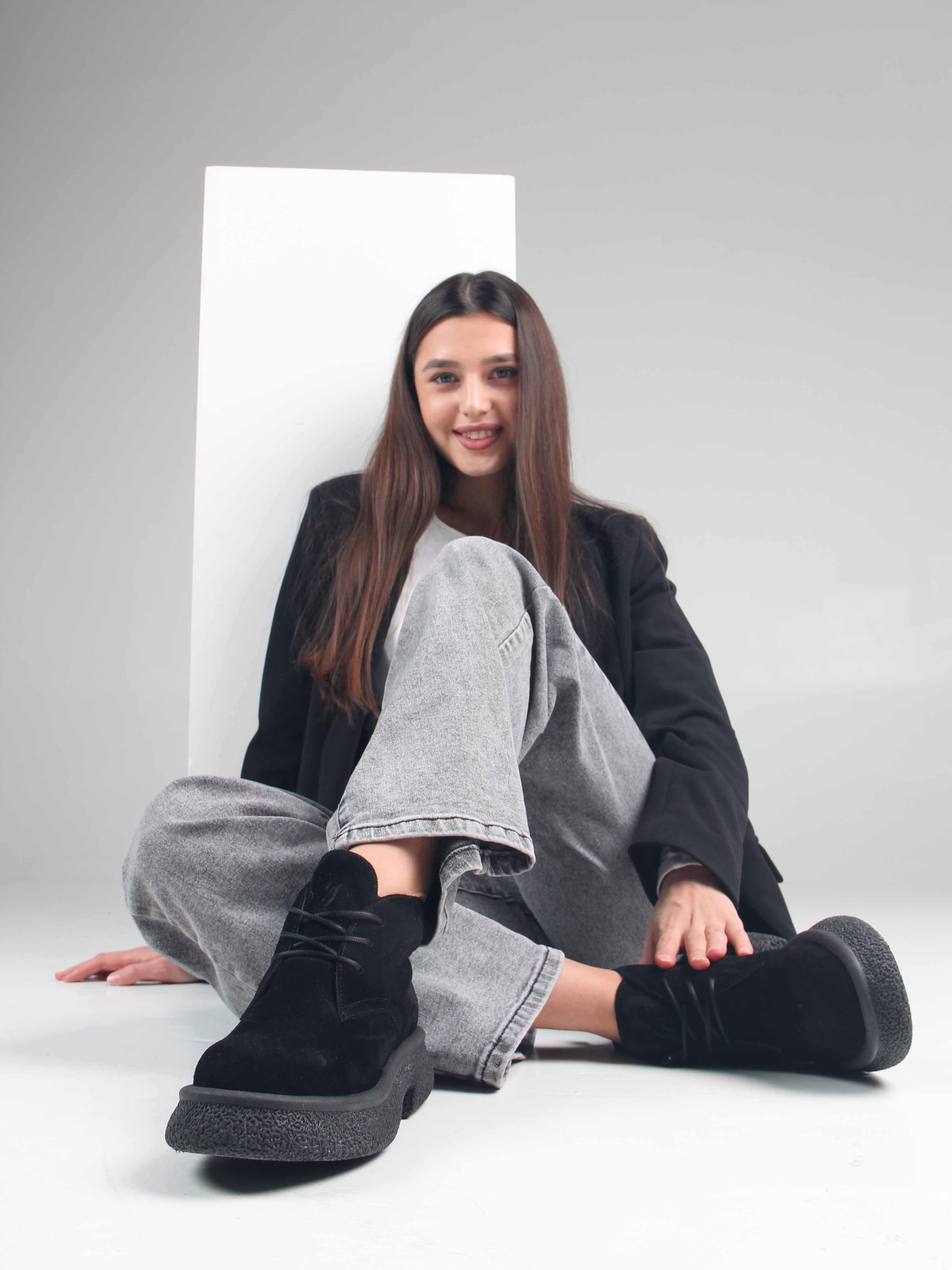 картинка Ботинки ED'ART 308.агата'bl. чёрный замша от интернет магазина