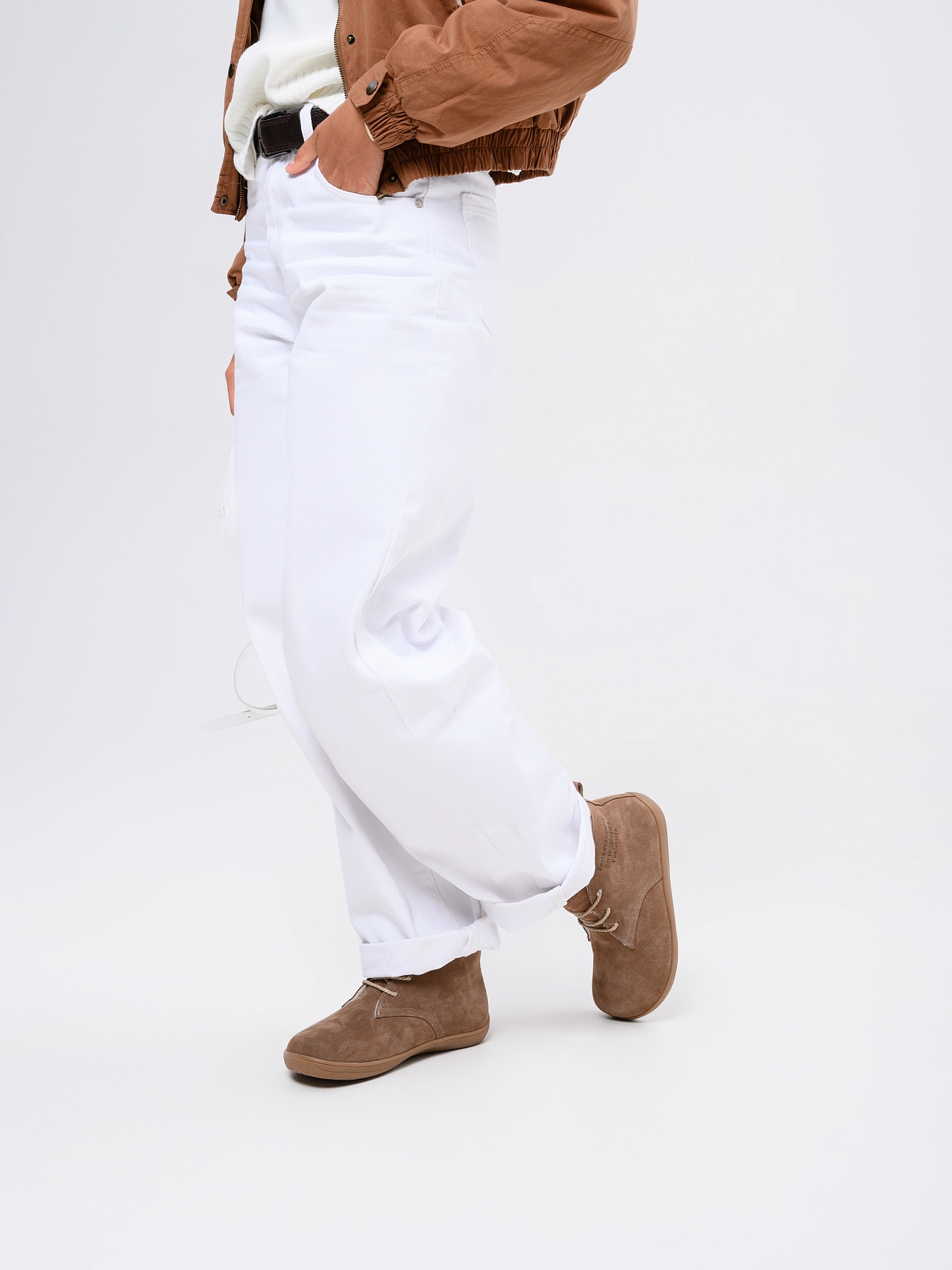 картинка Босоногие ботинки  ED'ART 208.NATA'br.Серо-коричневая замша от интернет магазина