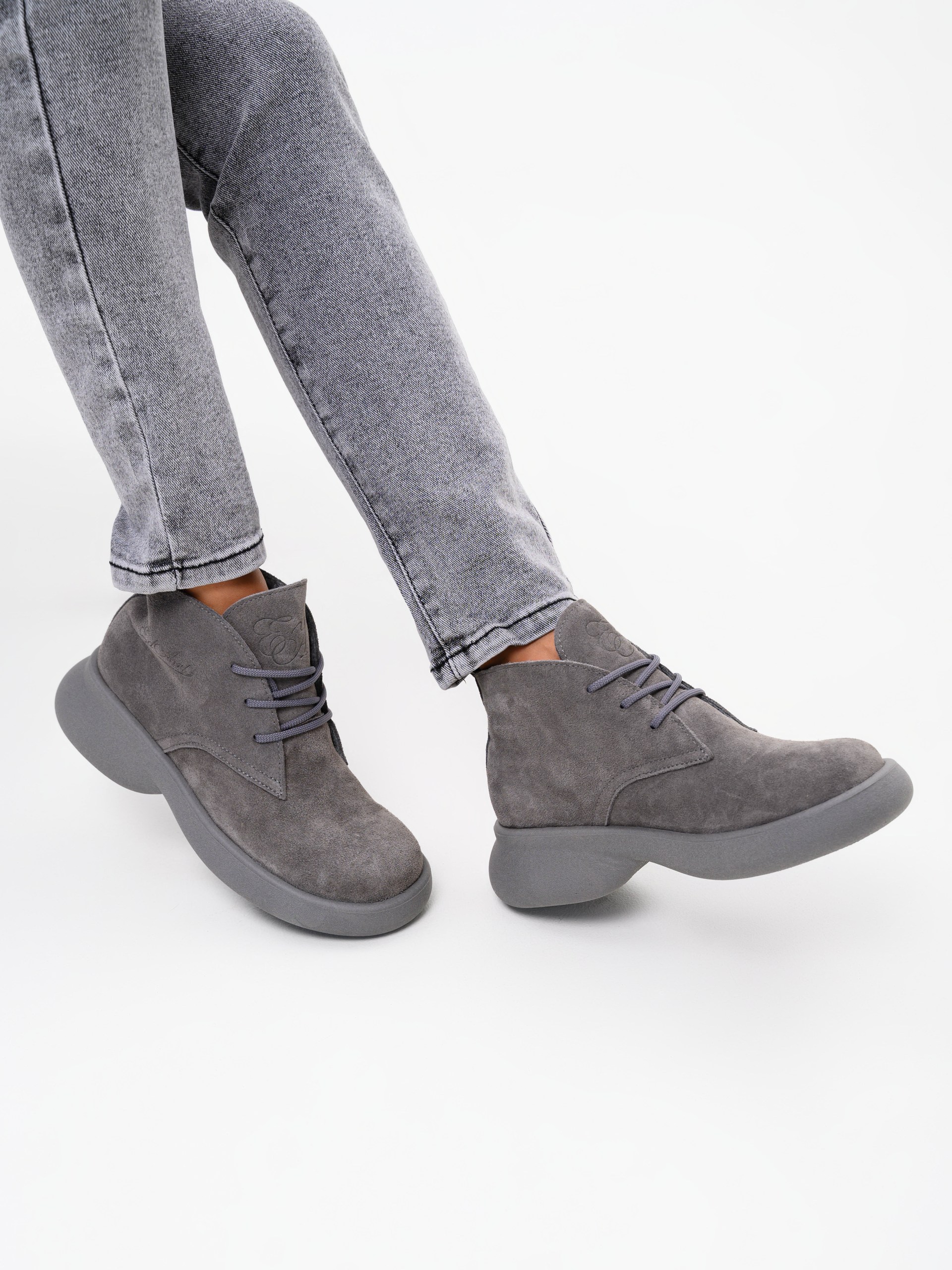 картинка Ботинки  ED'ART 308.927'gr. серый замок замша+серый от интернет магазина