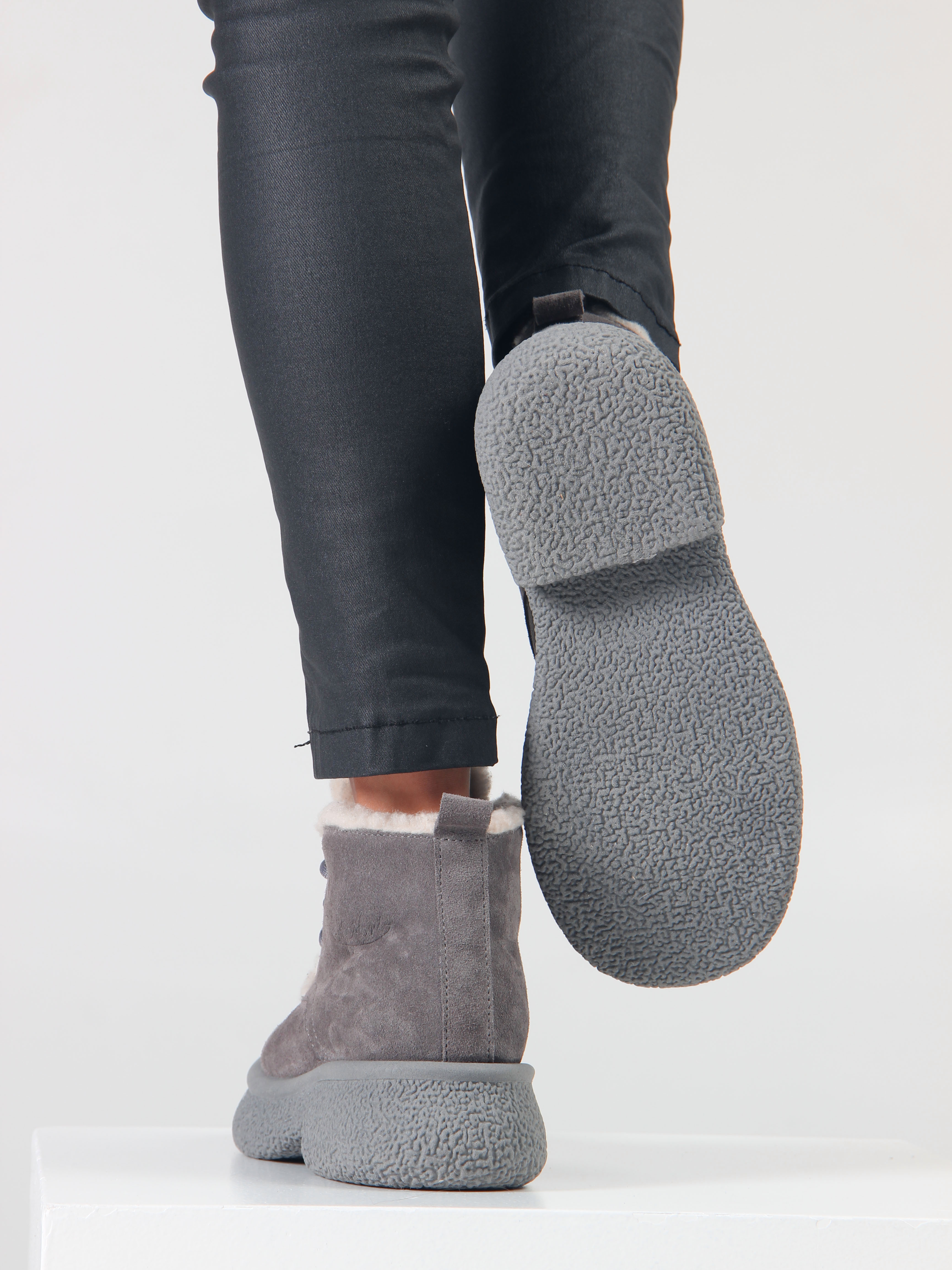 картинка Ботинки ED'ART 308.агата gr. серый замок замша от интернет магазина