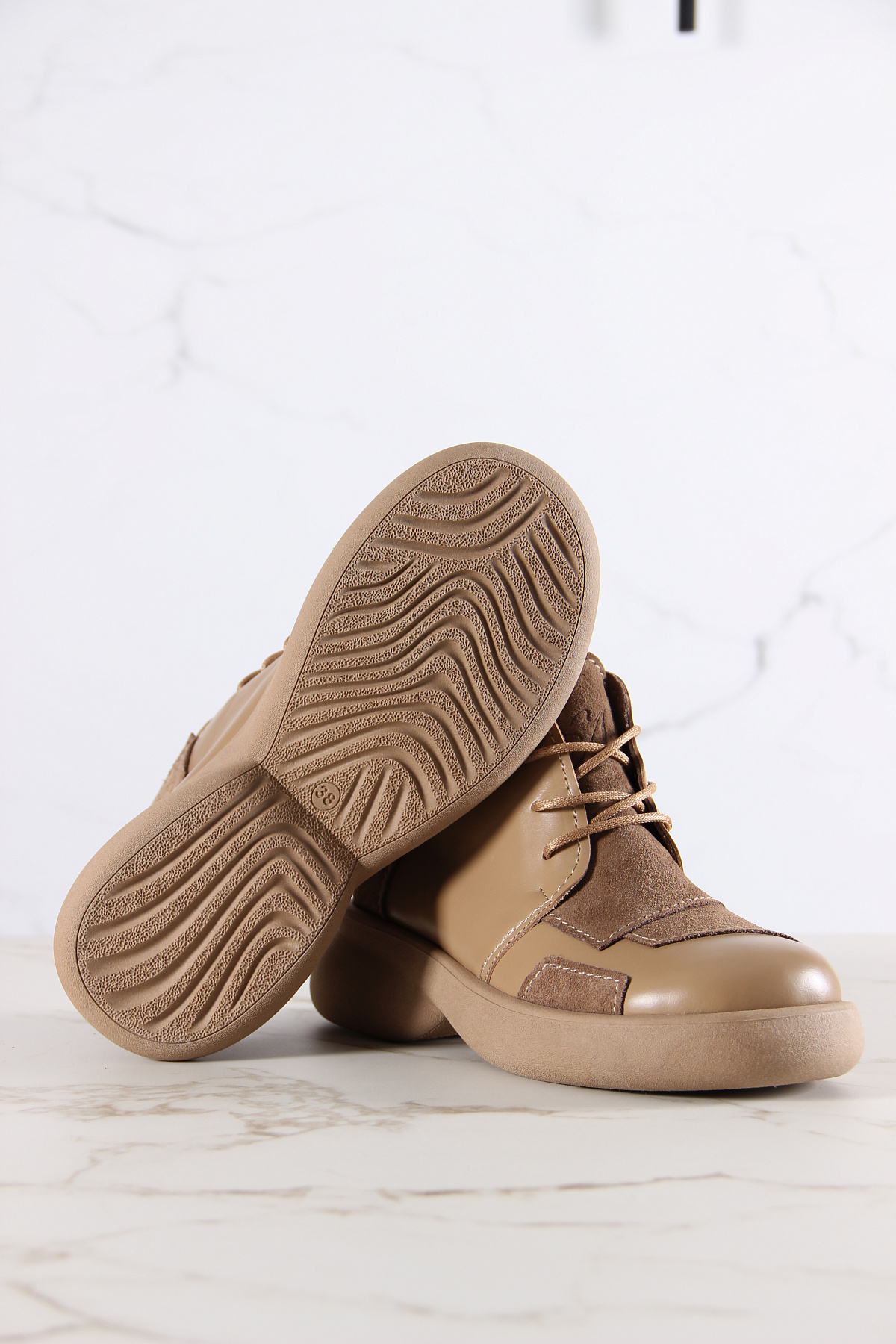 картинка Ботинки  ED'ART 305.927'ka. Круассан+коричневый капучино замша от интернет магазина