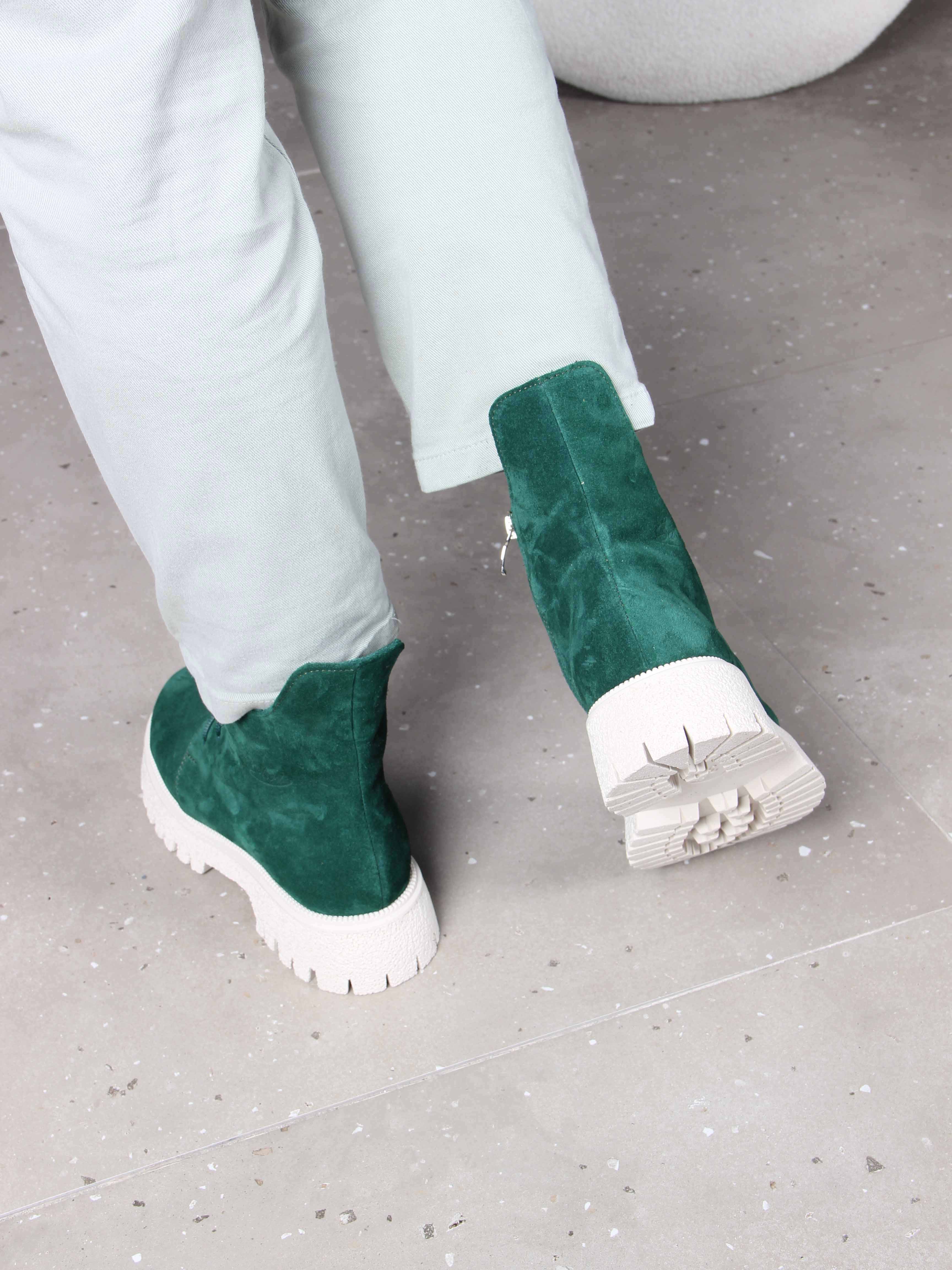 картинка Ботинки ED'ART 228.V.1541'be. Зеленый замша от интернет магазина