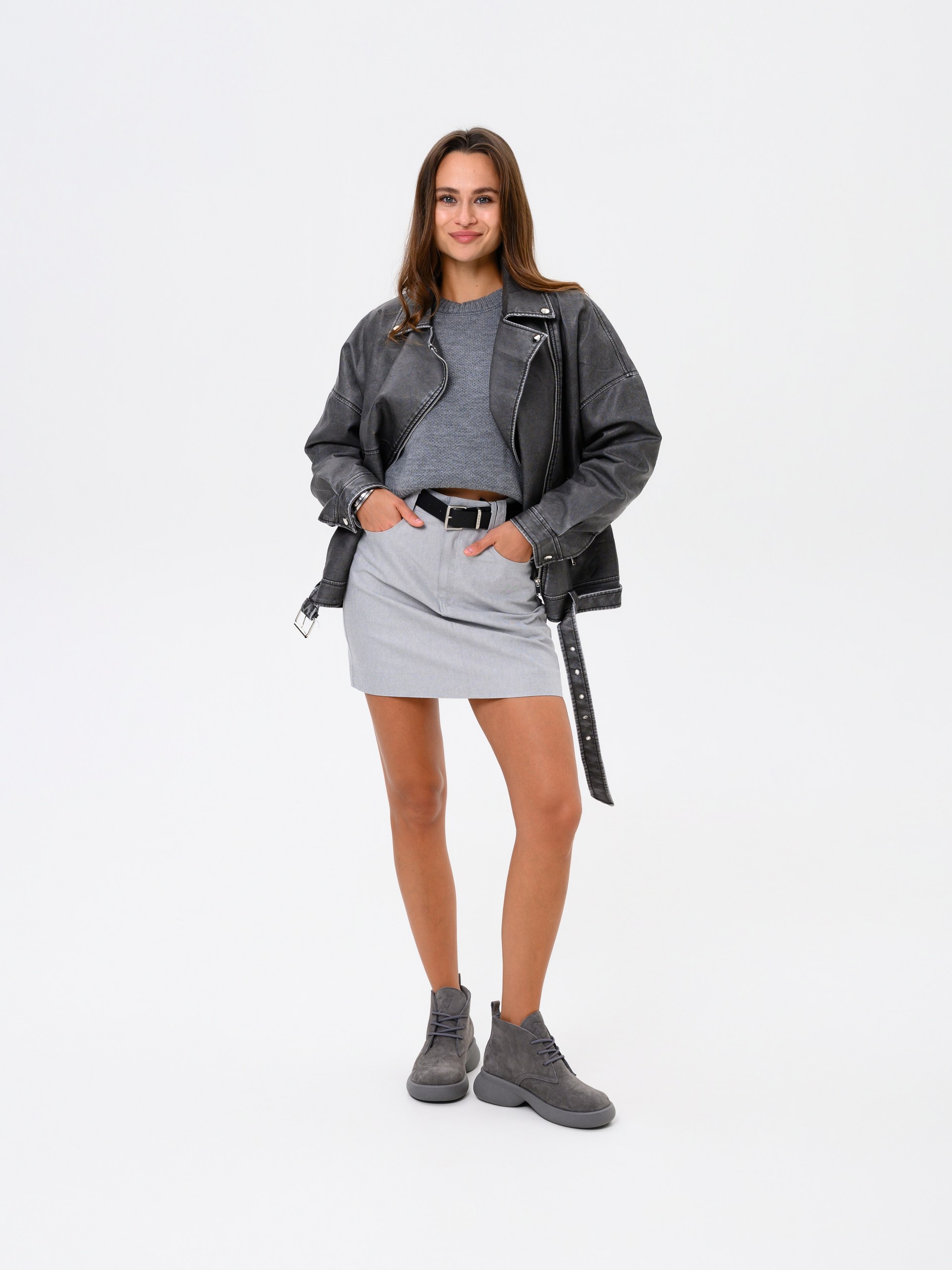 картинка Ботинки  ED'ART 308.927'gr. серый замок замша+серый от интернет магазина