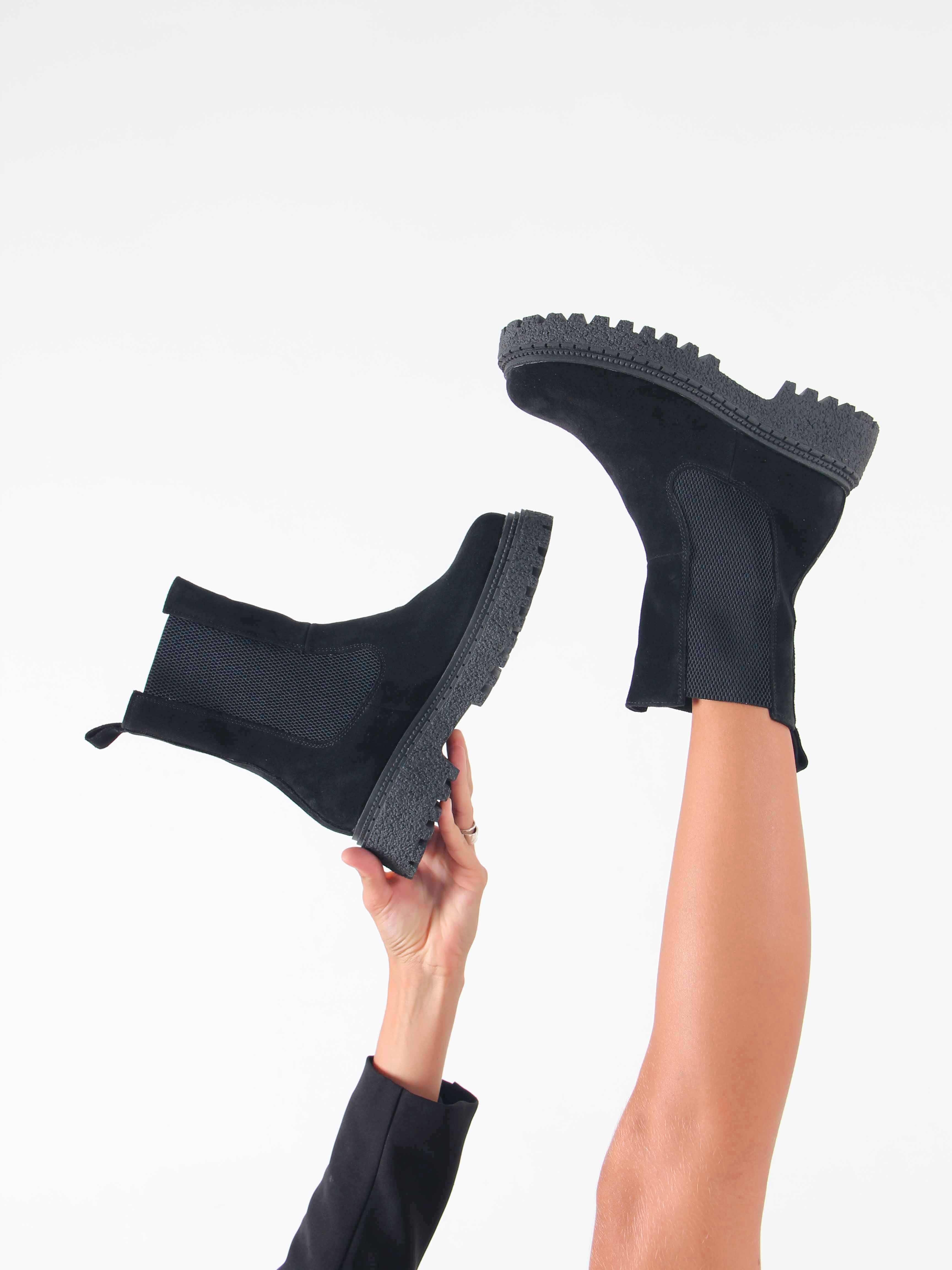 картинка Ботинки ED'ART 334.asteria.bl черный замш от интернет магазина