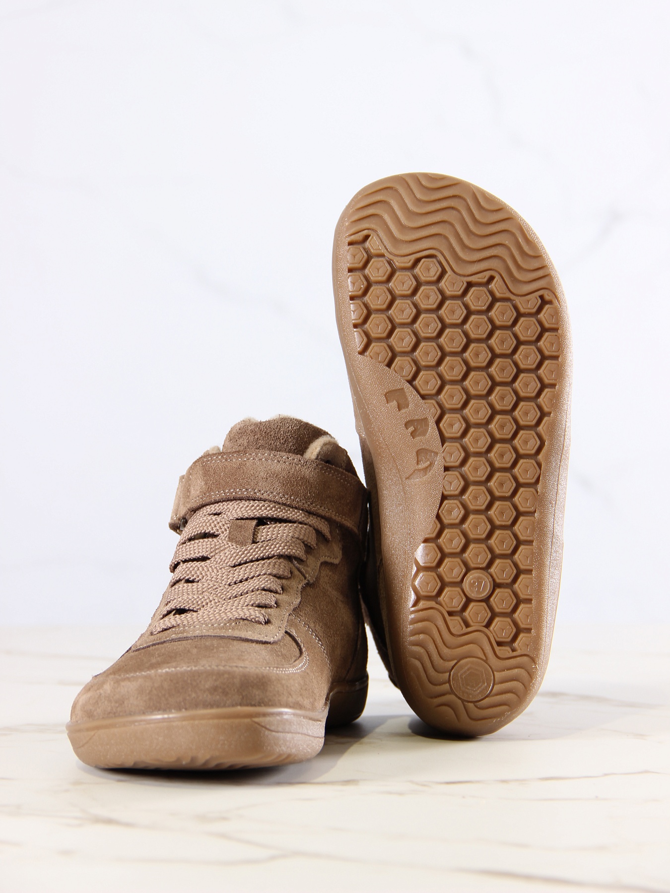 картинка Босоногие ботинки  ED'ART 211.NATA'br.Серо-коричневая замша от интернет магазина