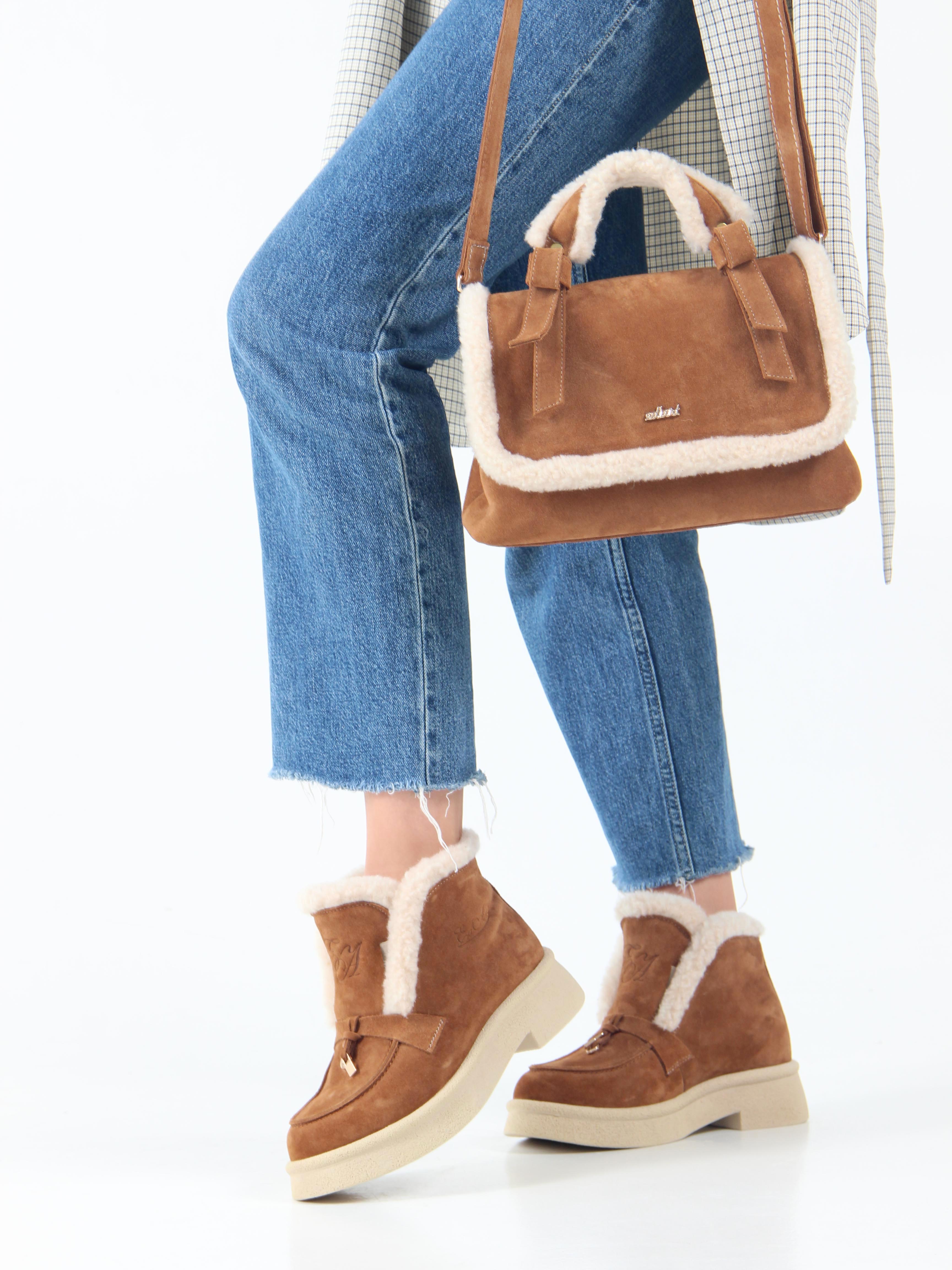 картинка Сумка-клатч ED'ART s06z.светло коричневая замша от интернет магазина