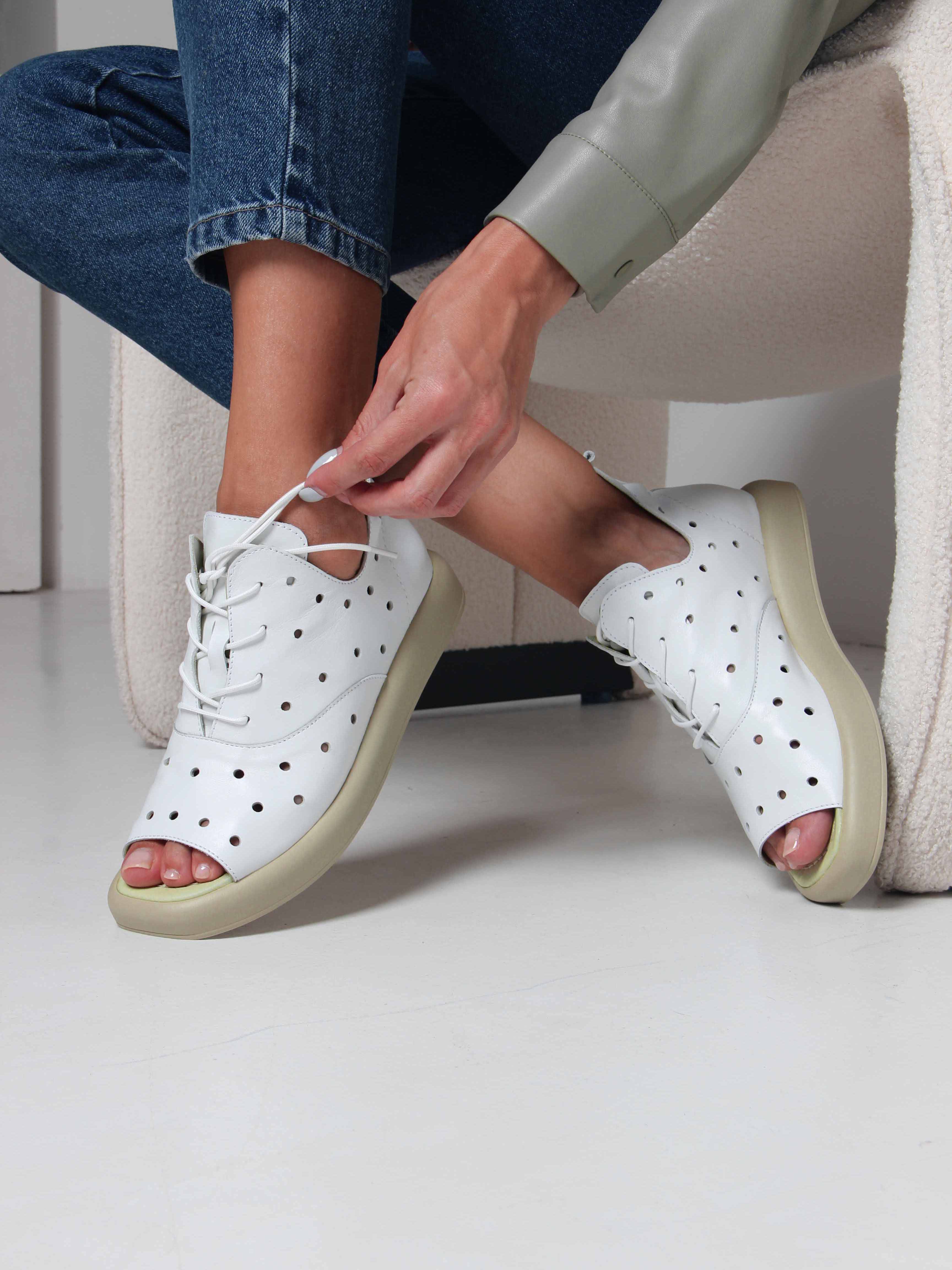 картинка Босоножки ED'ART 1059.0132'gr. Белый зеленый от интернет магазина