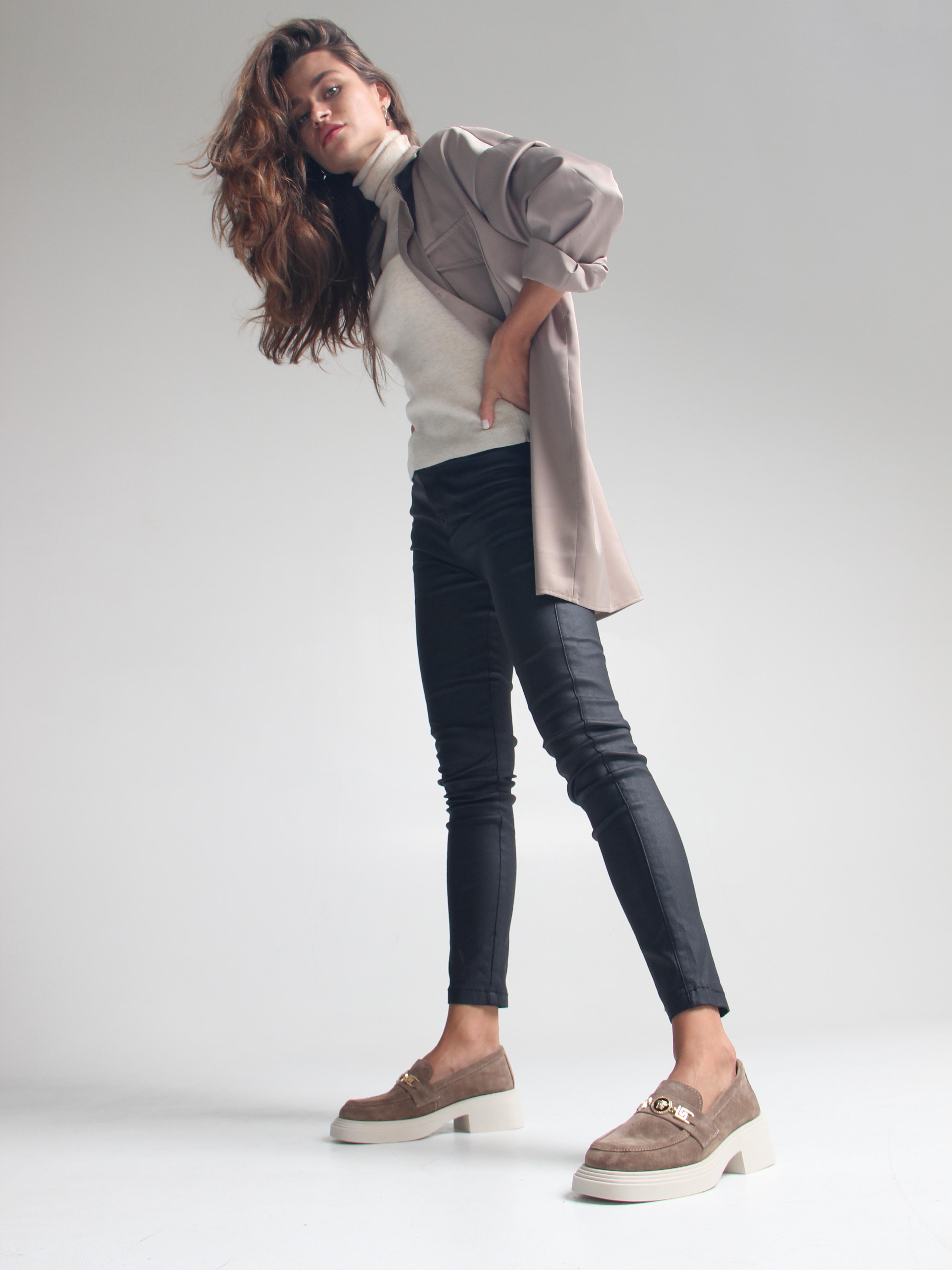 картинка Лоферы туфли ED'ART 173.1453'be. коричневый капучино замша от интернет магазина