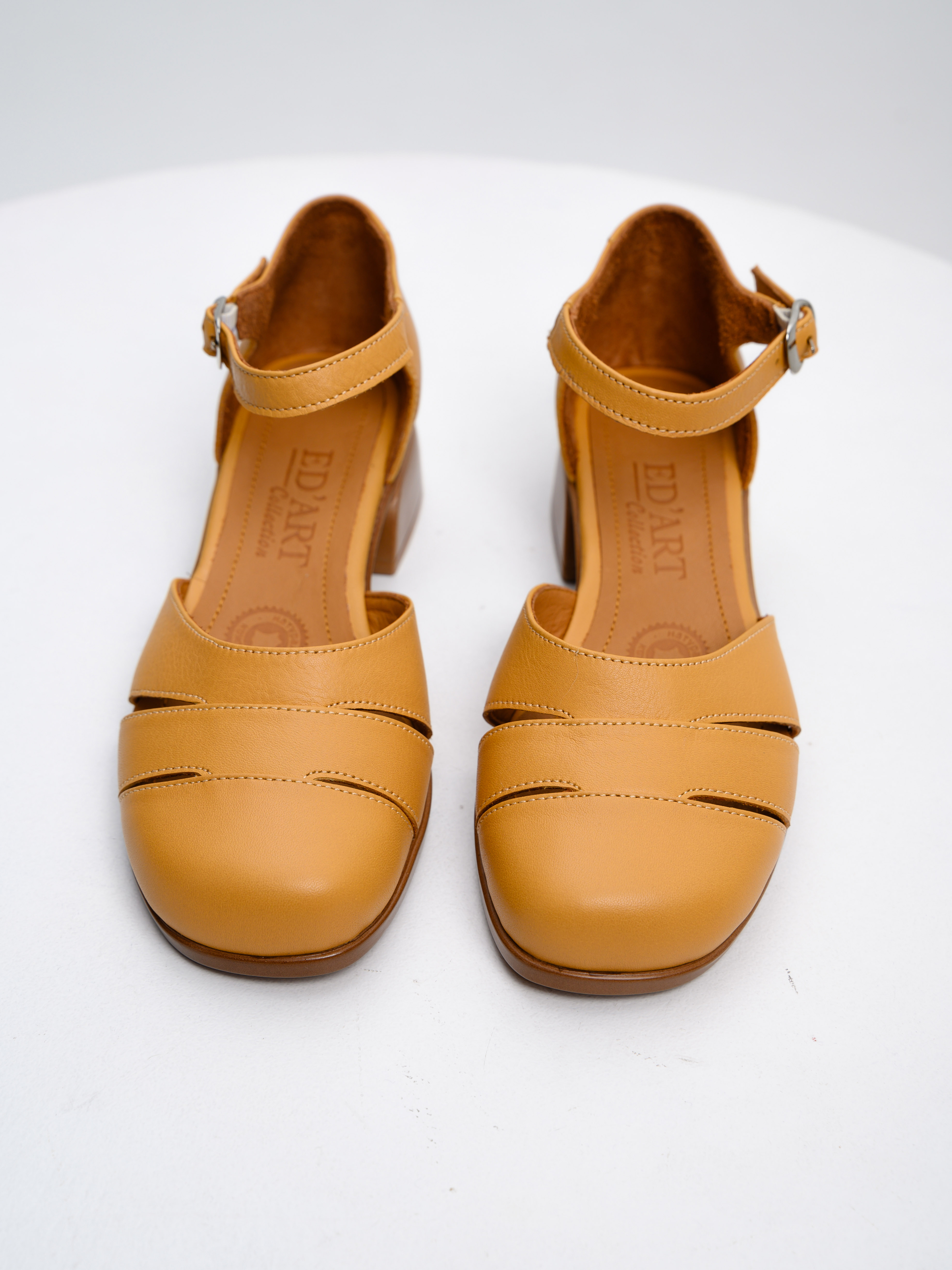 картинка Босоножки ED'ART 3032.25294'br. Лион тыква+коричневый от интернет магазина