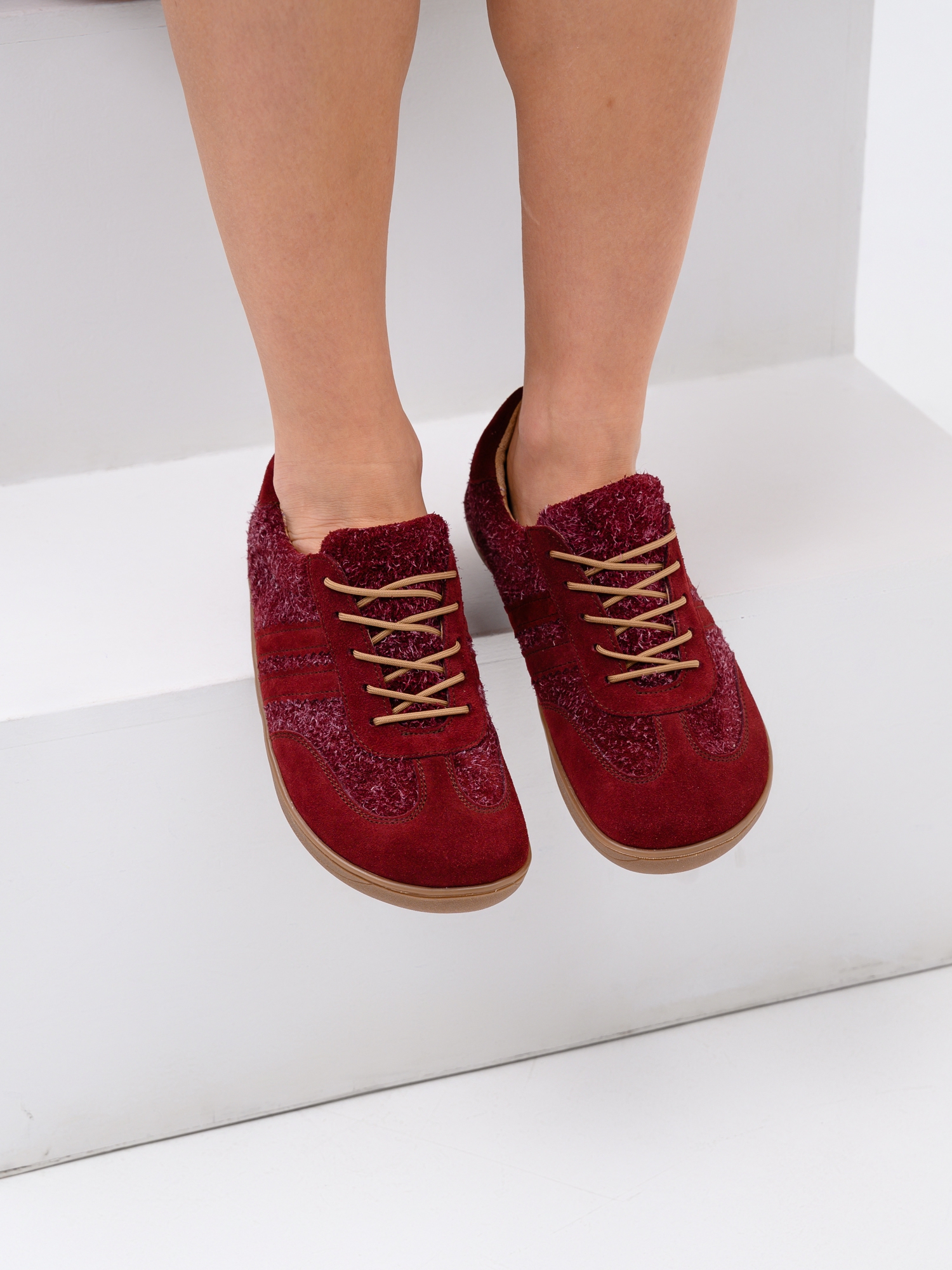 картинка Босоногие кеды ED'ART 184.nata'br.Бордовая замша+бордовый джангл от интернет магазина