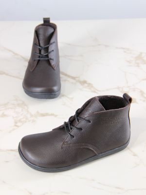 Ботинки босоногие кожаные коричневые