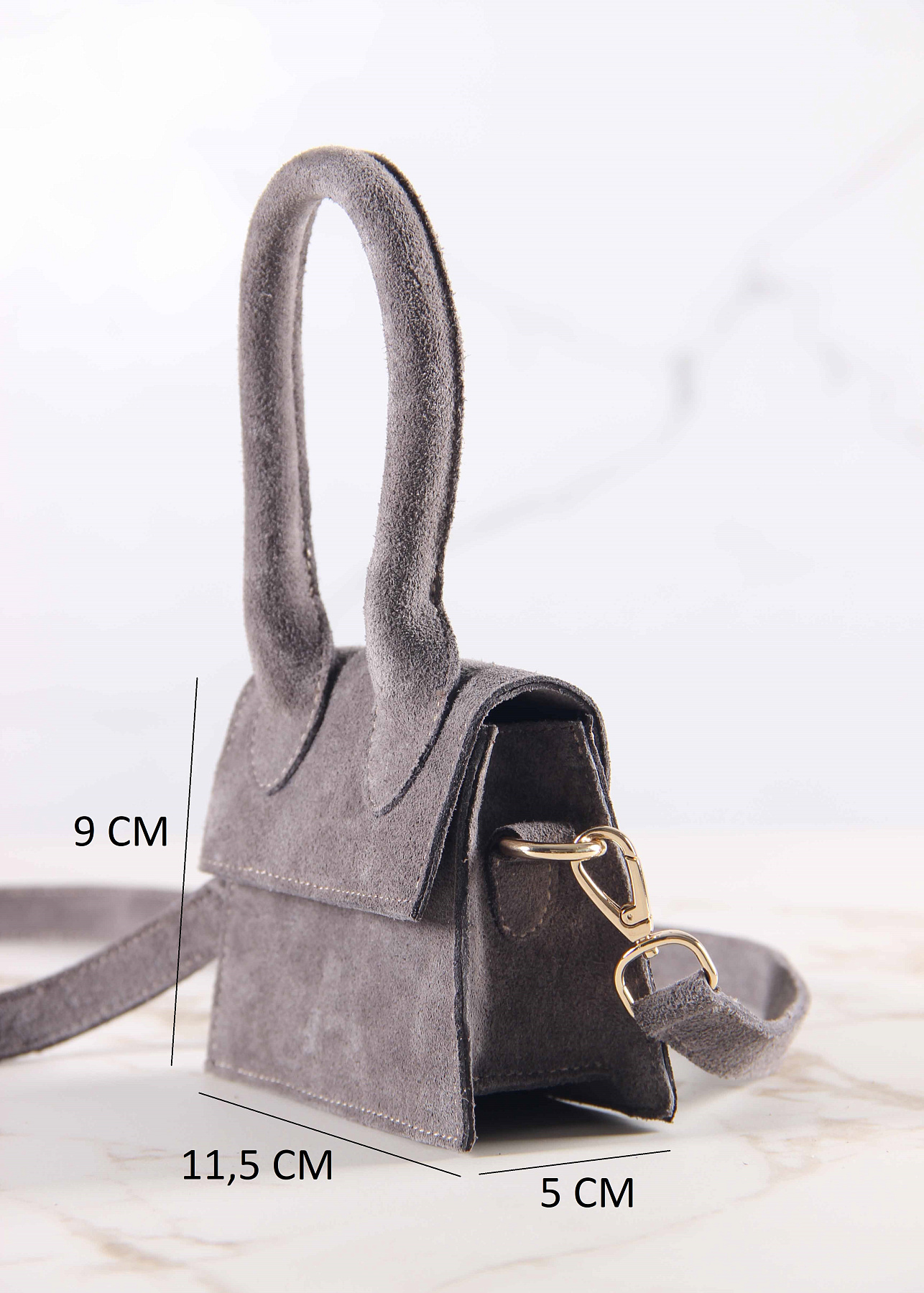 картинка Сумка ED`ART  J 01.серый замок замша от интернет магазина