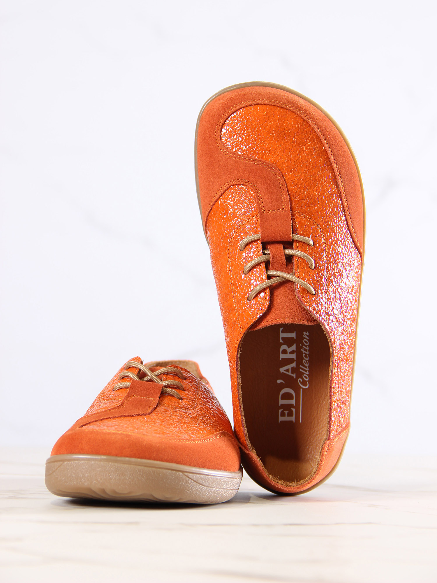 картинка Босоногие туфли ED'ART 188.nata'br.Оранжевый наплак+оранжевая замша от интернет магазина