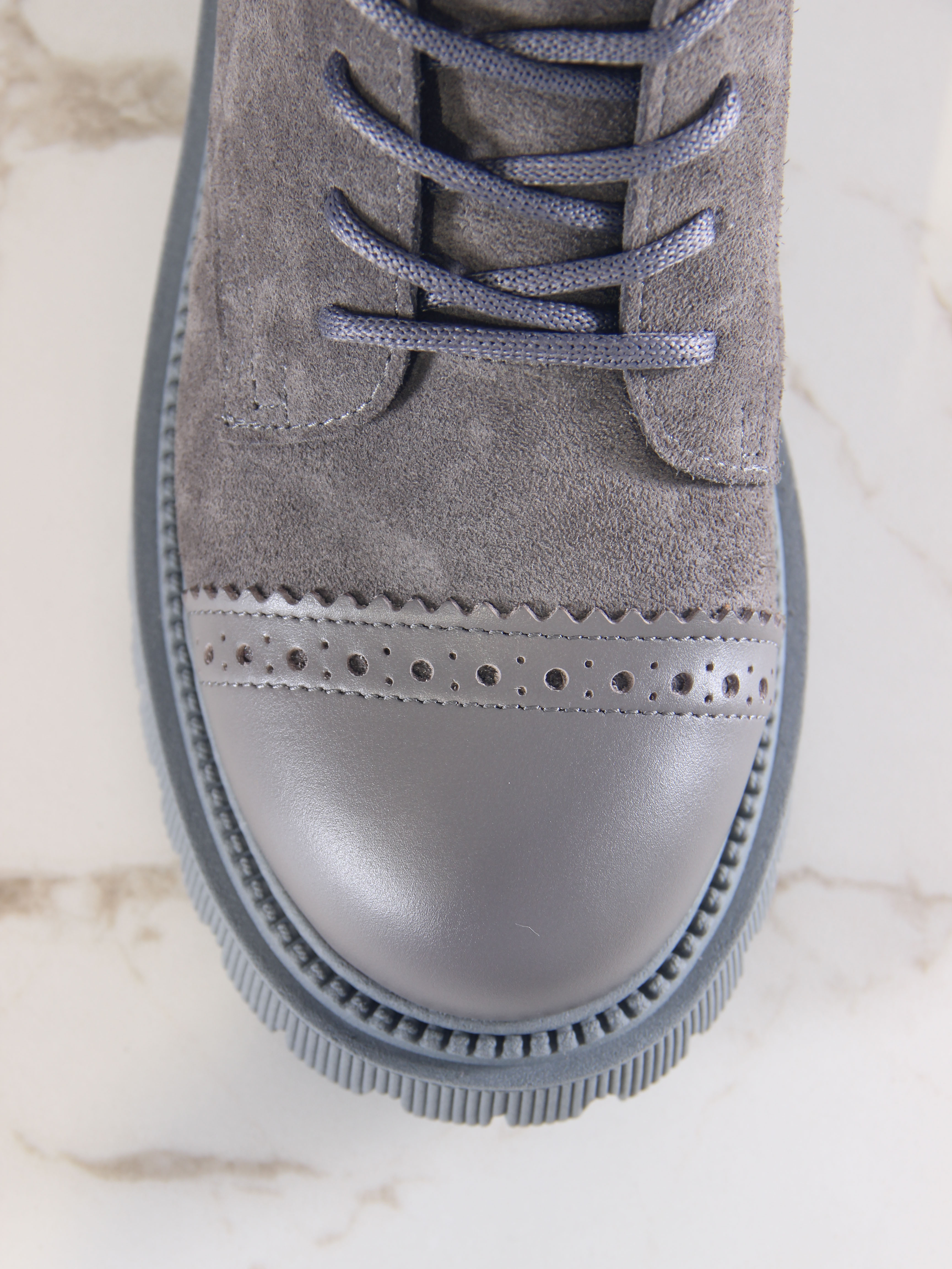 картинка Ботинки ED'ART 319.taskana'gr. Серый замок замша+игуана от интернет магазина