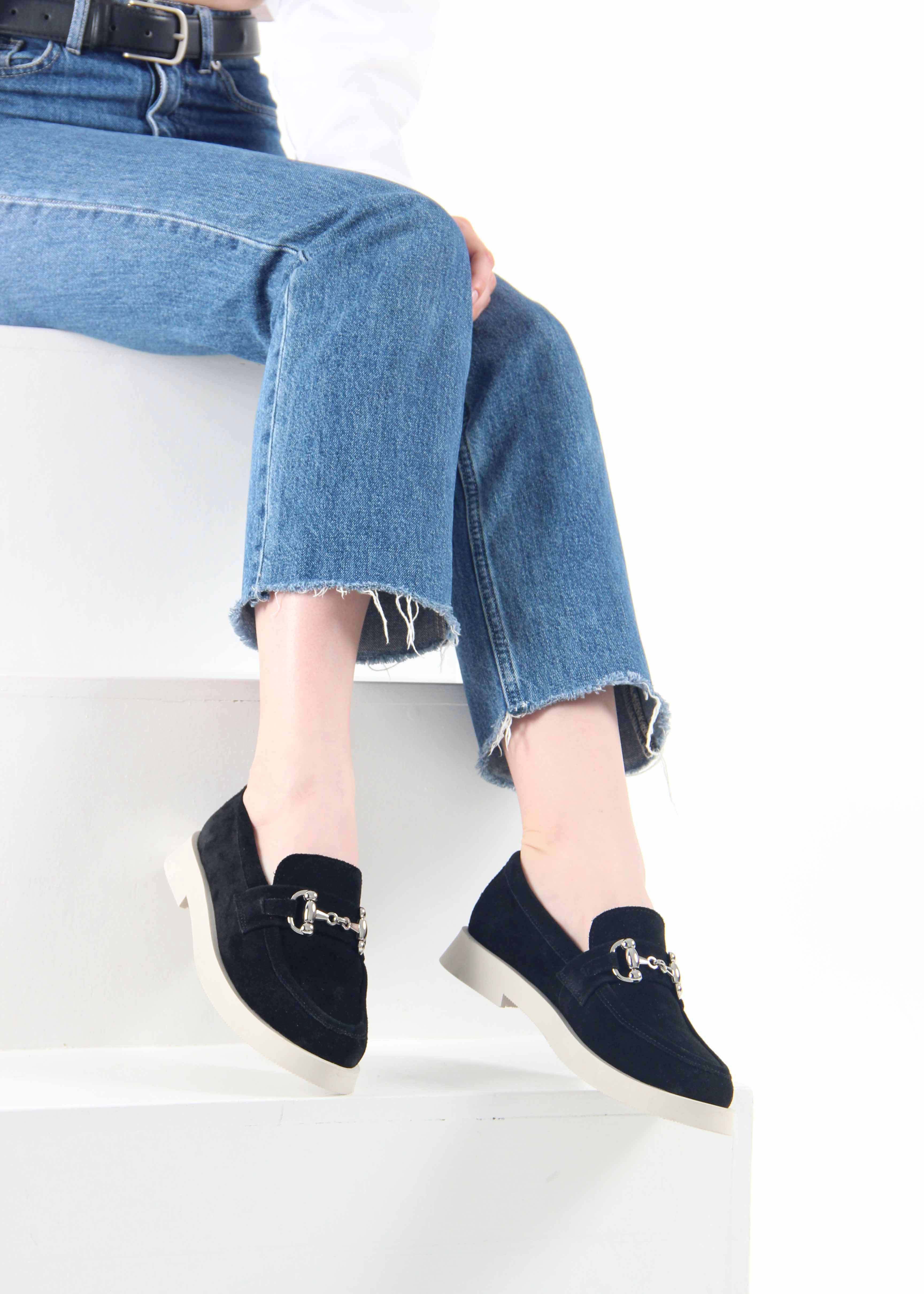 картинка Лоферы туфли ED'ART 172.1841'be. черная замша от интернет магазина