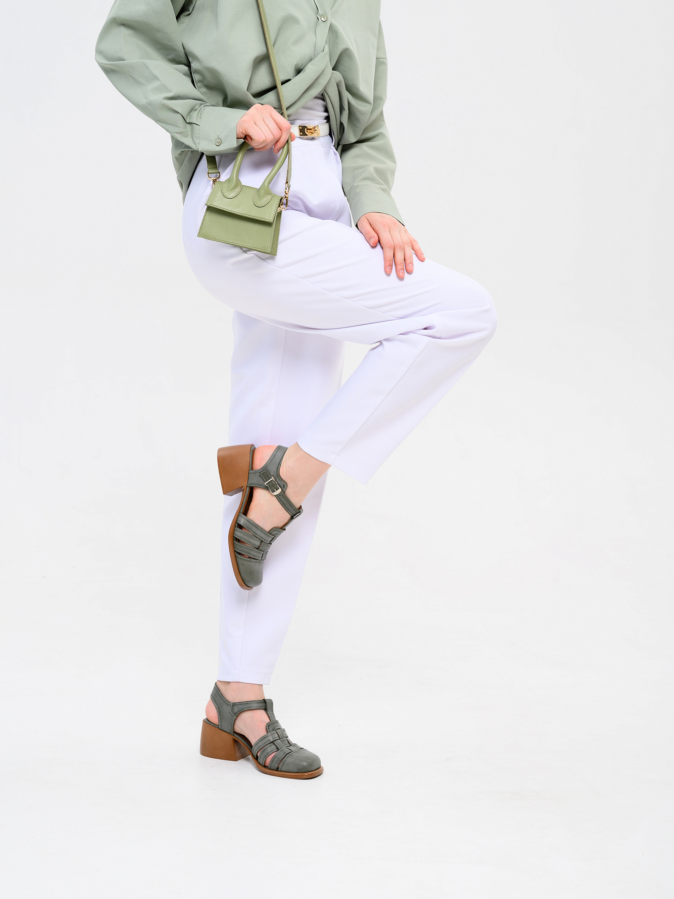 картинка Босоножки ED'ART 5035.23663'bе. Вакса хаки+коричневый от интернет магазина