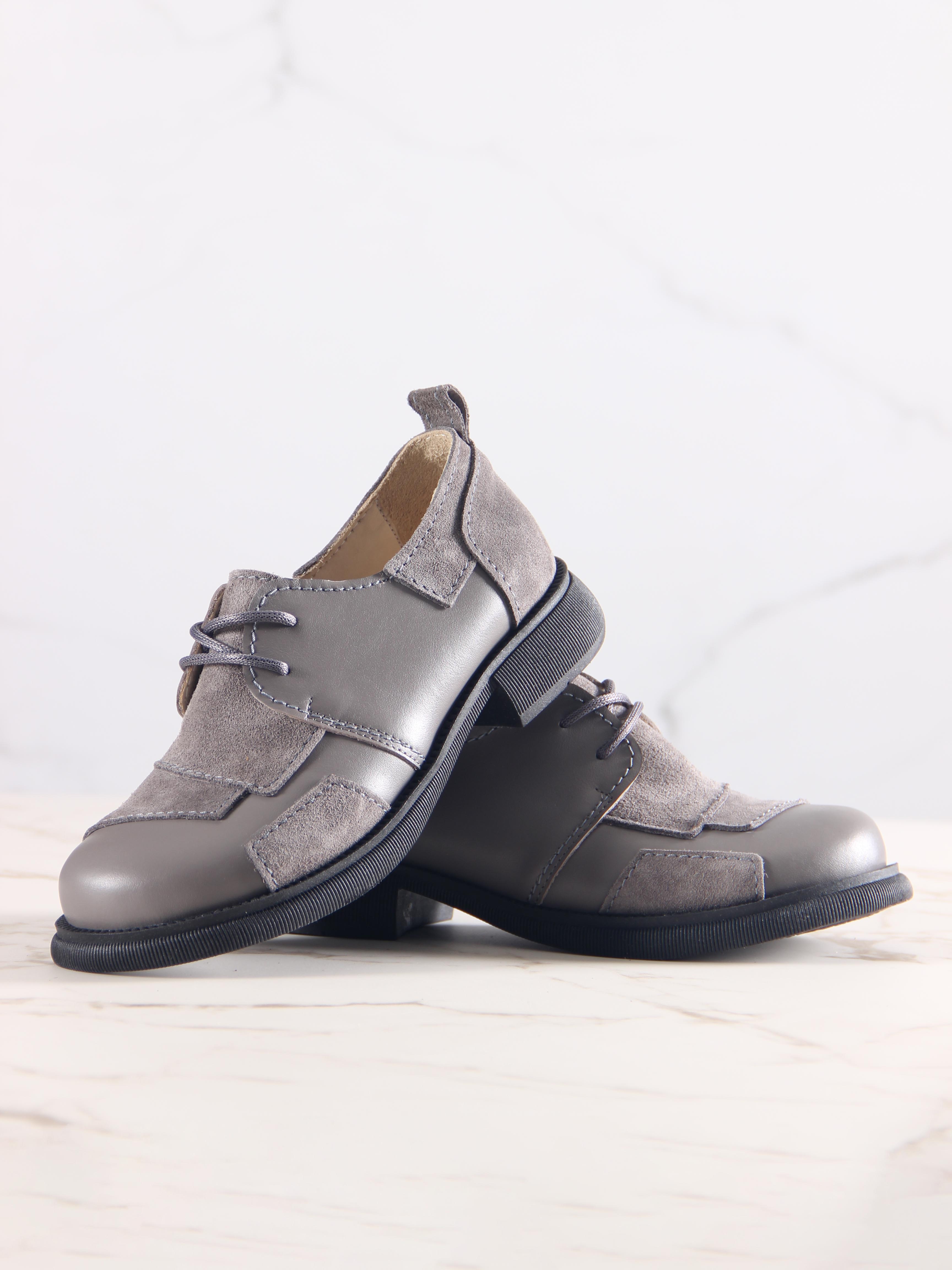 картинка Полуботинки туфли ED'ART 205.патриция'bl. Серый замок замша+серый игуана от интернет магазина