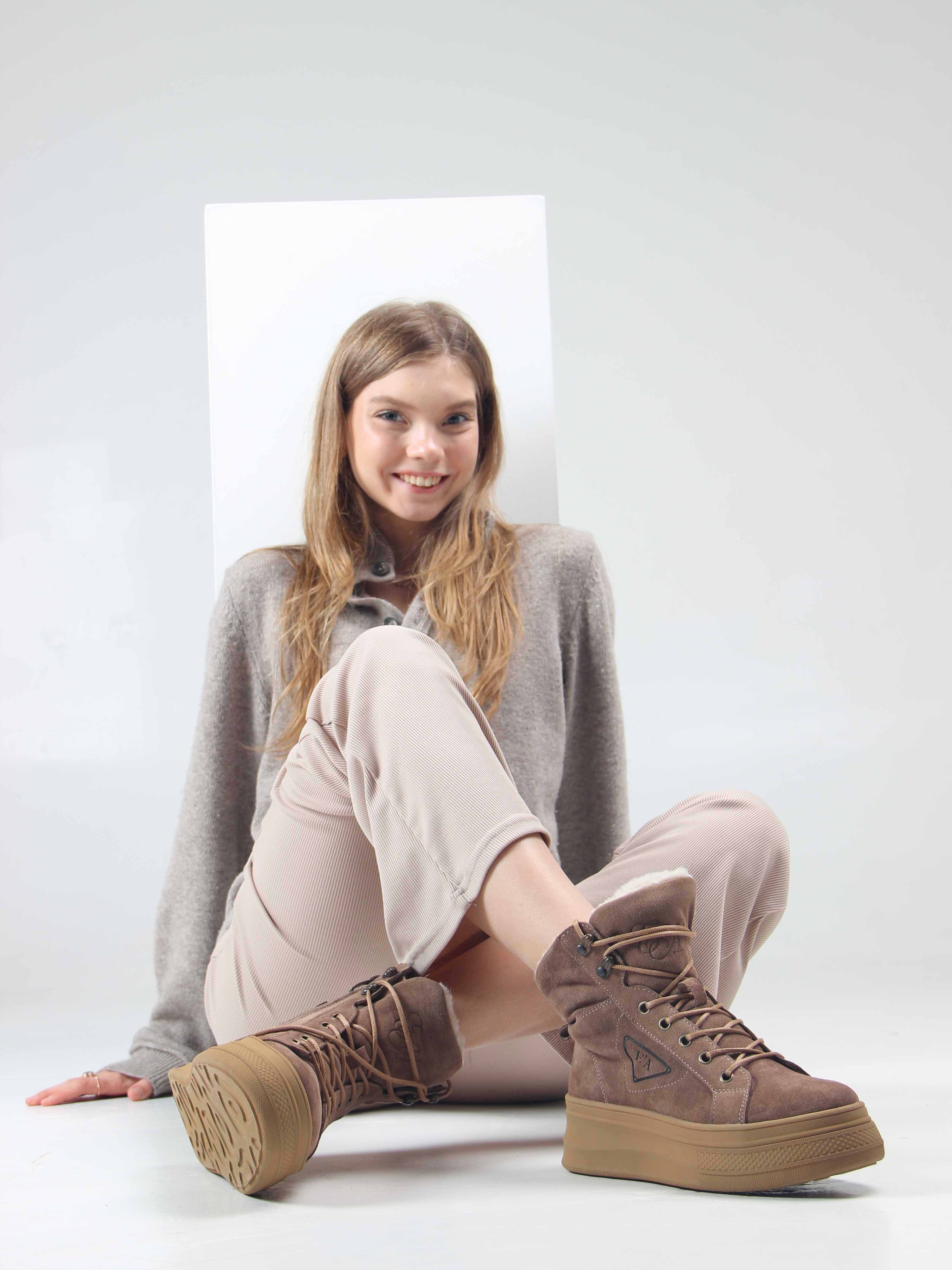 картинка Ботинки ED'ART 216.warm'br. капучино замша от интернет магазина