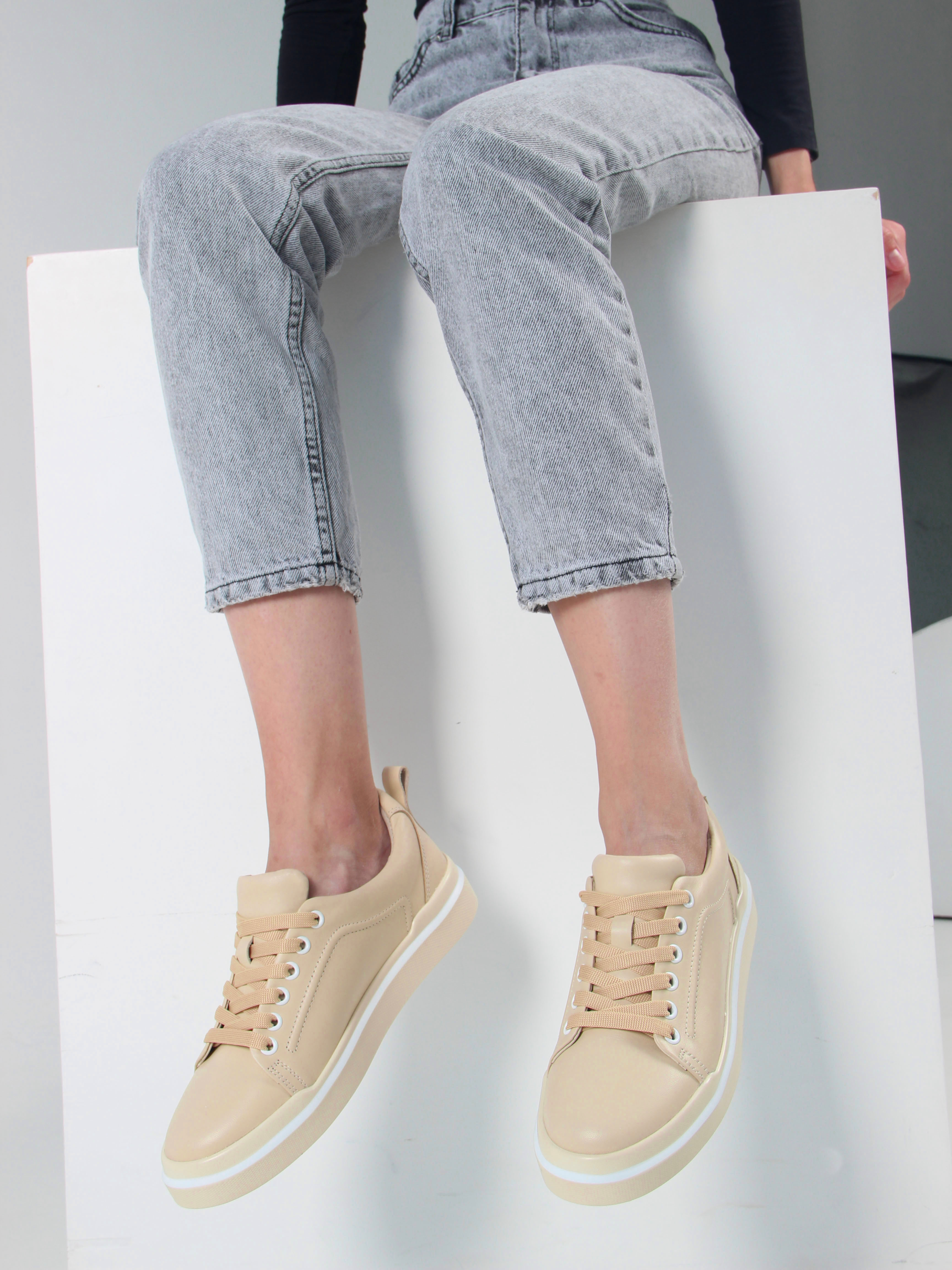 картинка Кеды ED'ART 158.paloma'be/w. Бежевый от интернет магазина