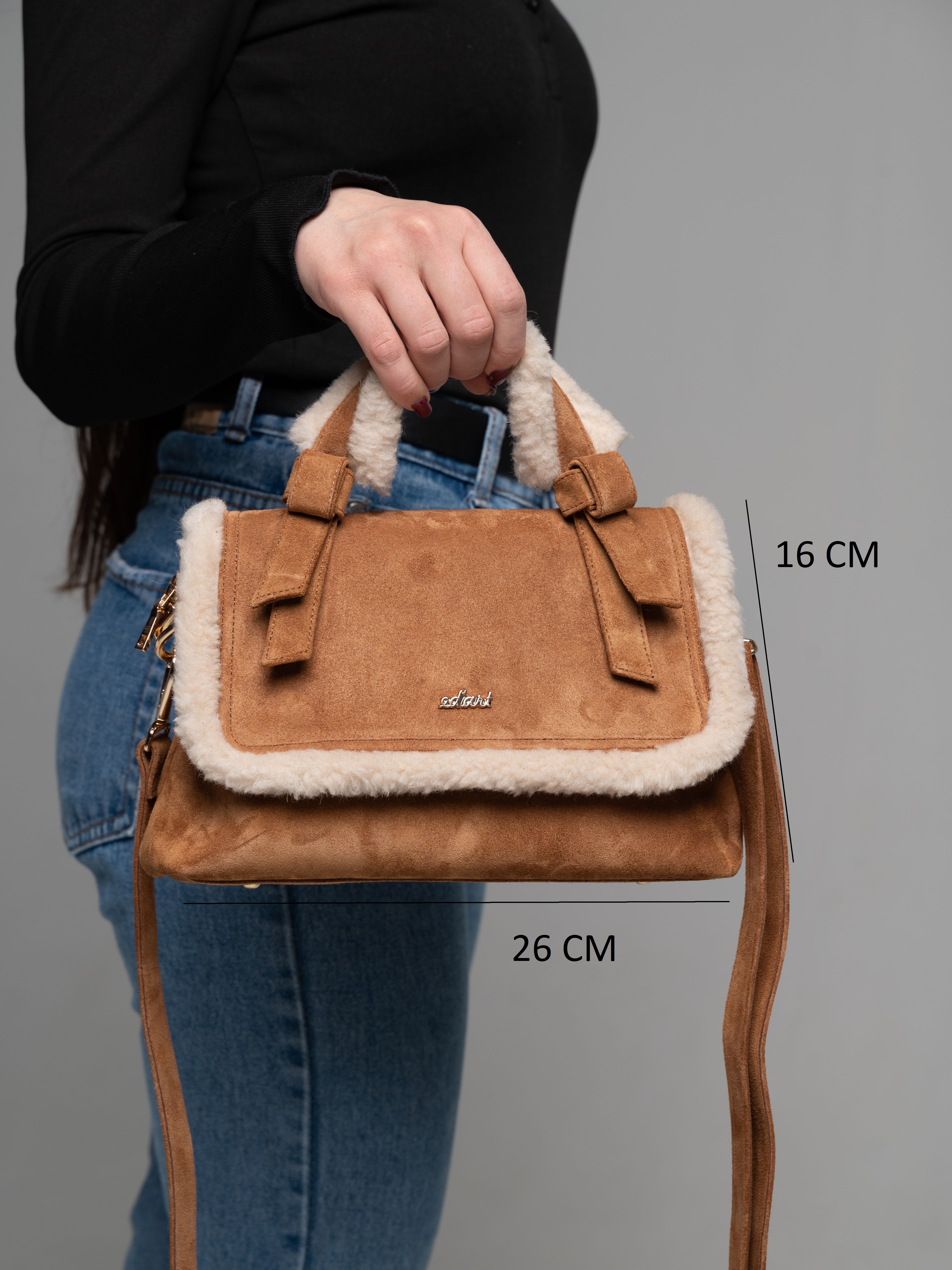 картинка Сумка-клатч ED'ART s06z.светло коричневая замша от интернет магазина