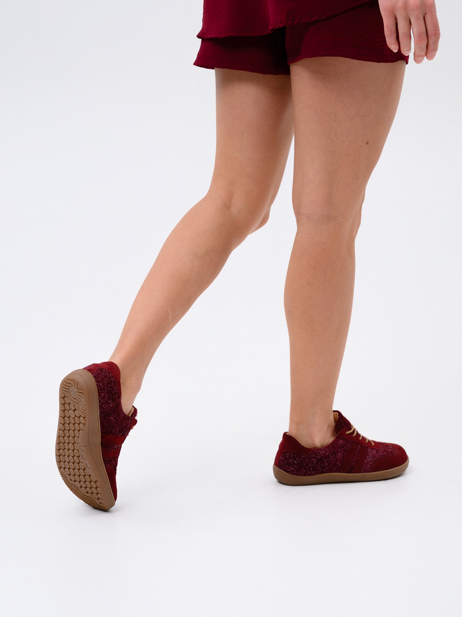 картинка Босоногие кеды ED'ART 184.nata'br.Бордовая замша+бордовый джангл от интернет магазина