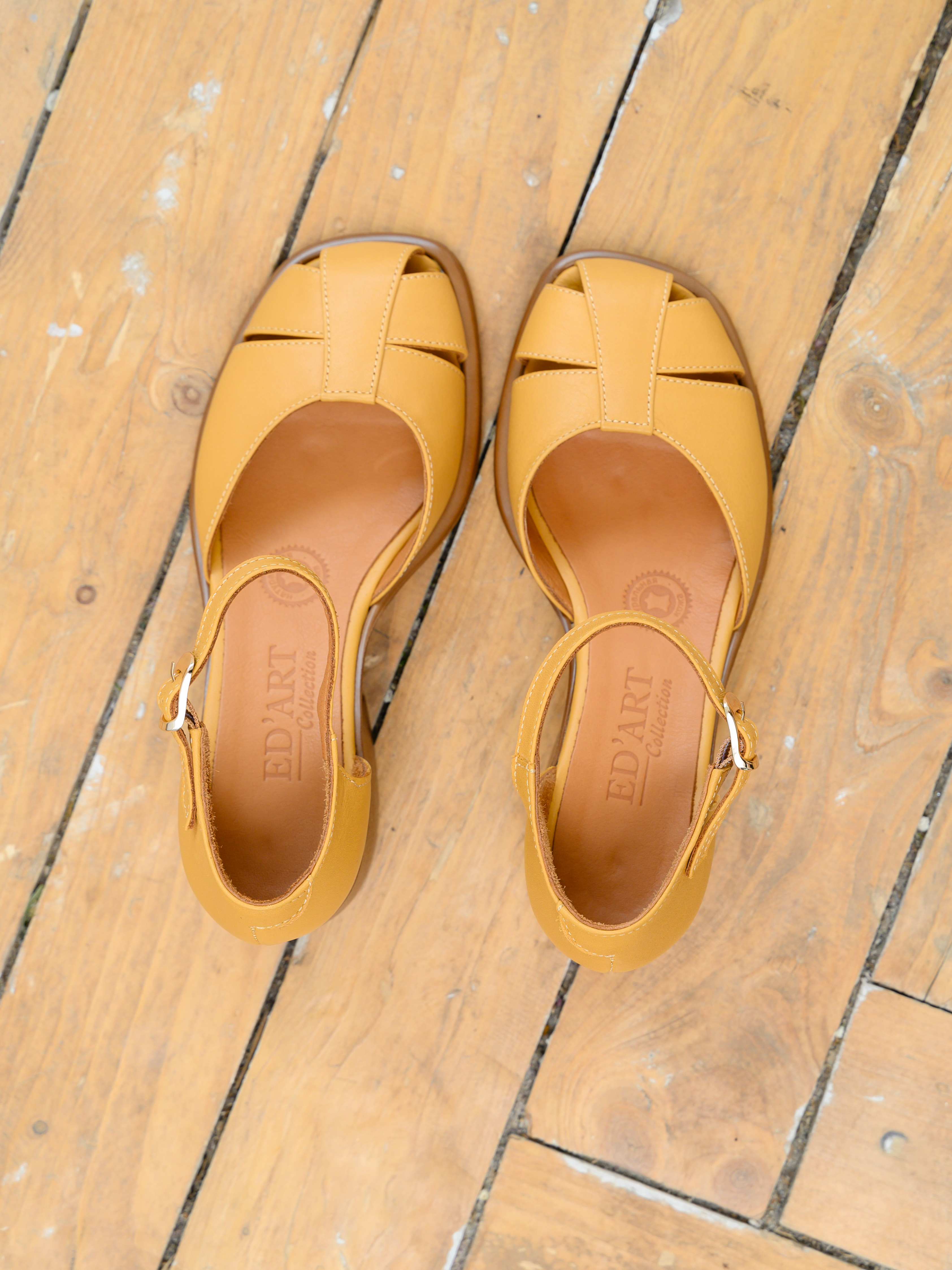 картинка Босоножки ED'ART 5033.23663'bе. Тыква лион+коричневый от интернет магазина