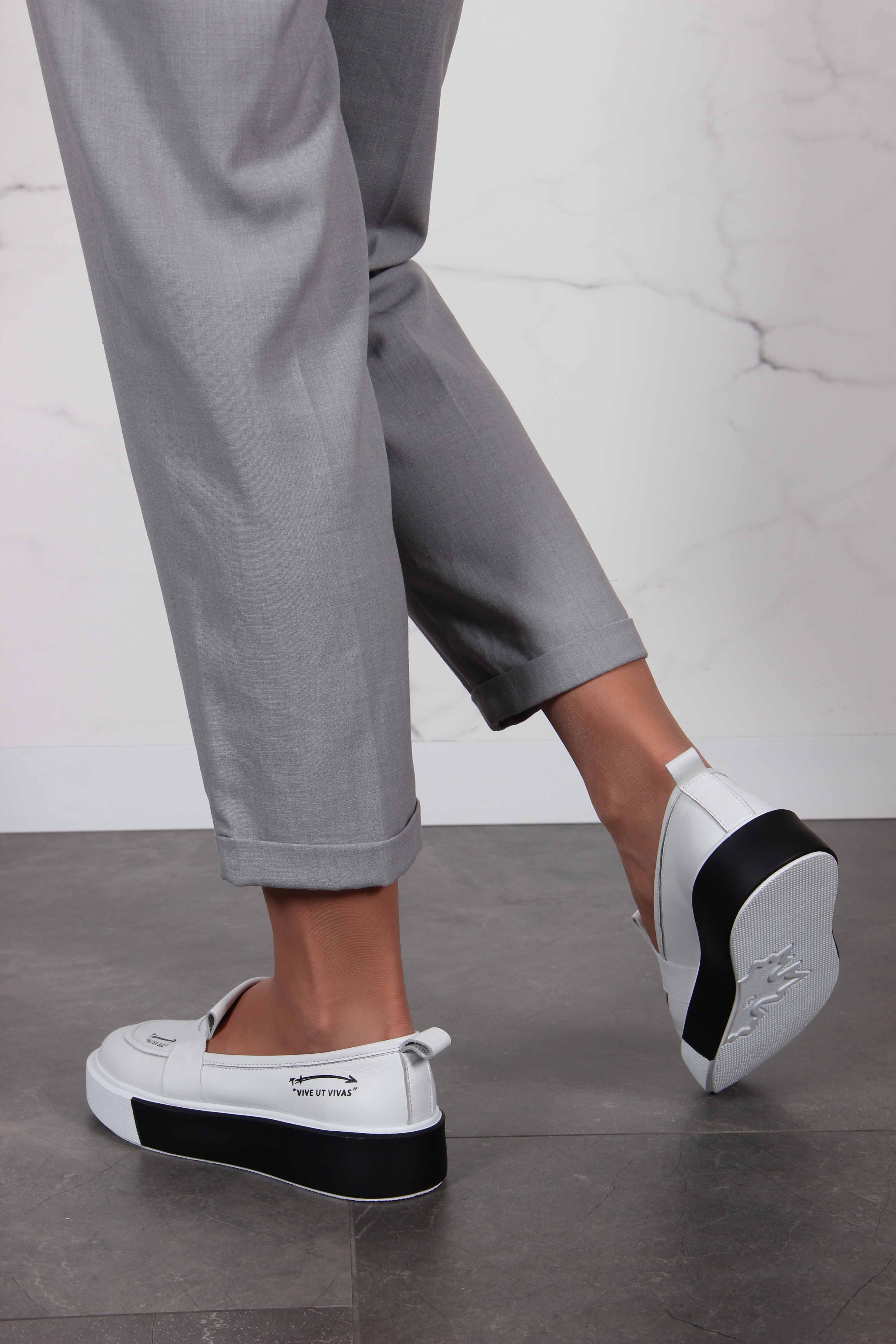 картинка Лоферы ED'ART 167.Mikki'bl.Белый-черный от интернет магазина