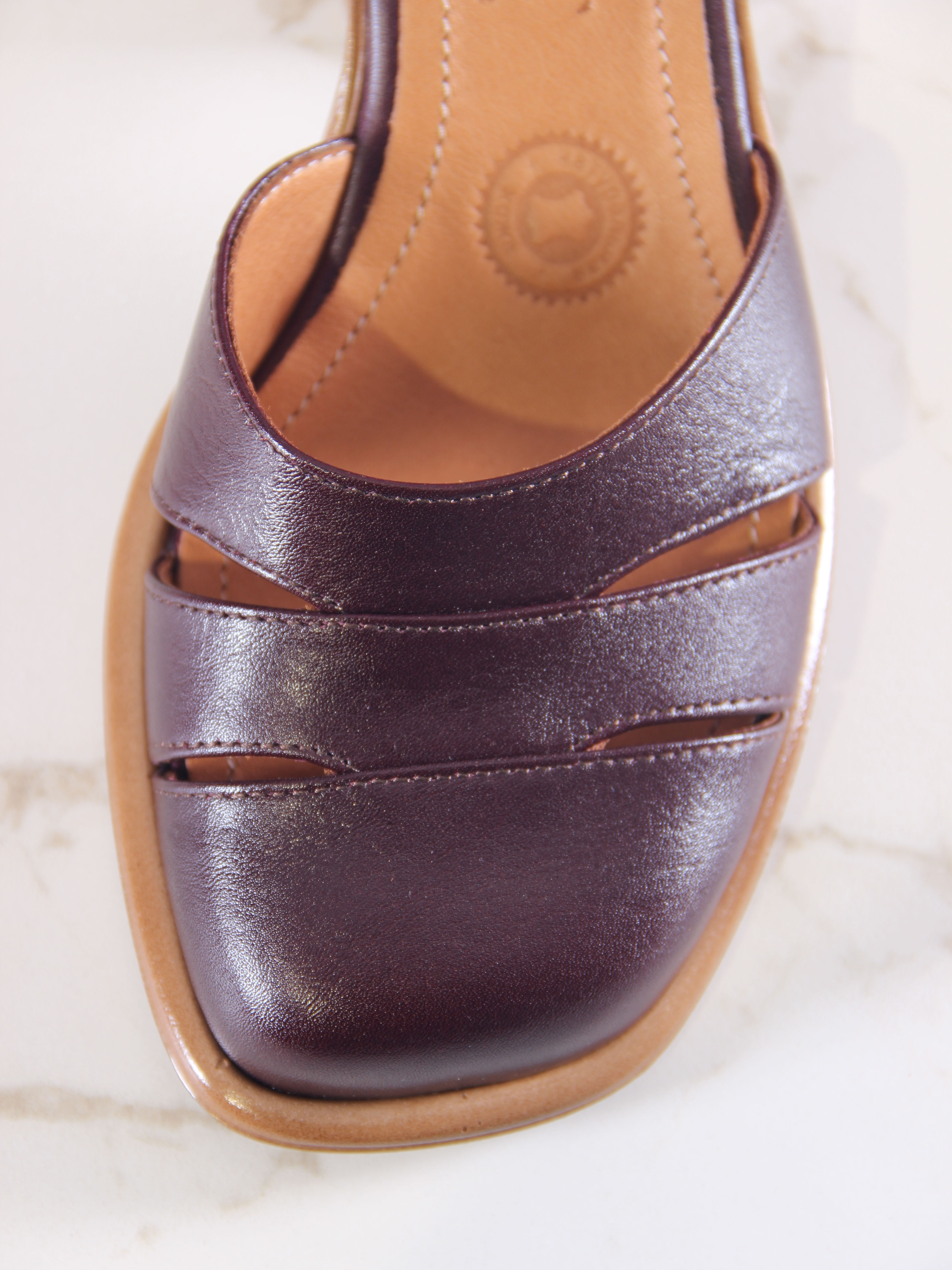 картинка Босоножки ED'ART 5032.23663'be. Бордовый +коричневый от интернет магазина