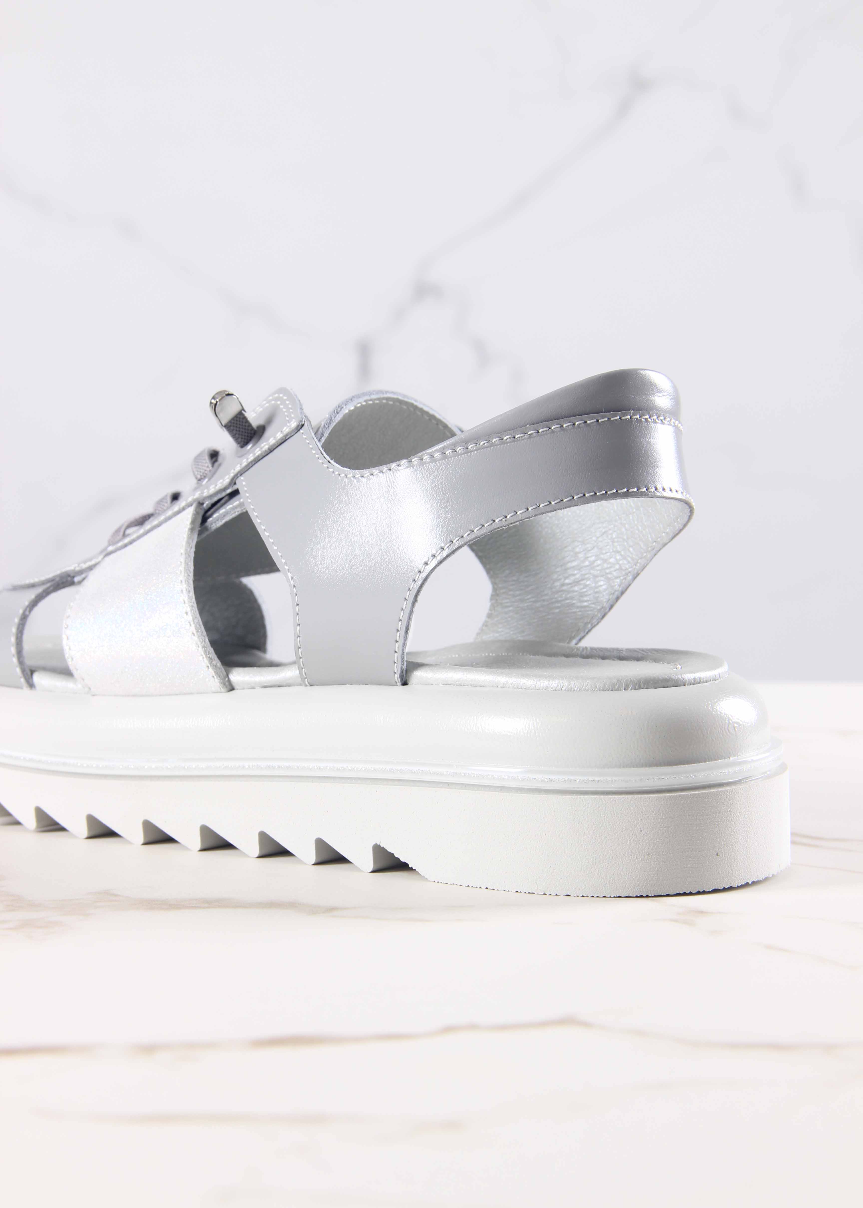 картинка Босоножки ED'ART 2029.2525'gr. Серый белый ибица от интернет магазина