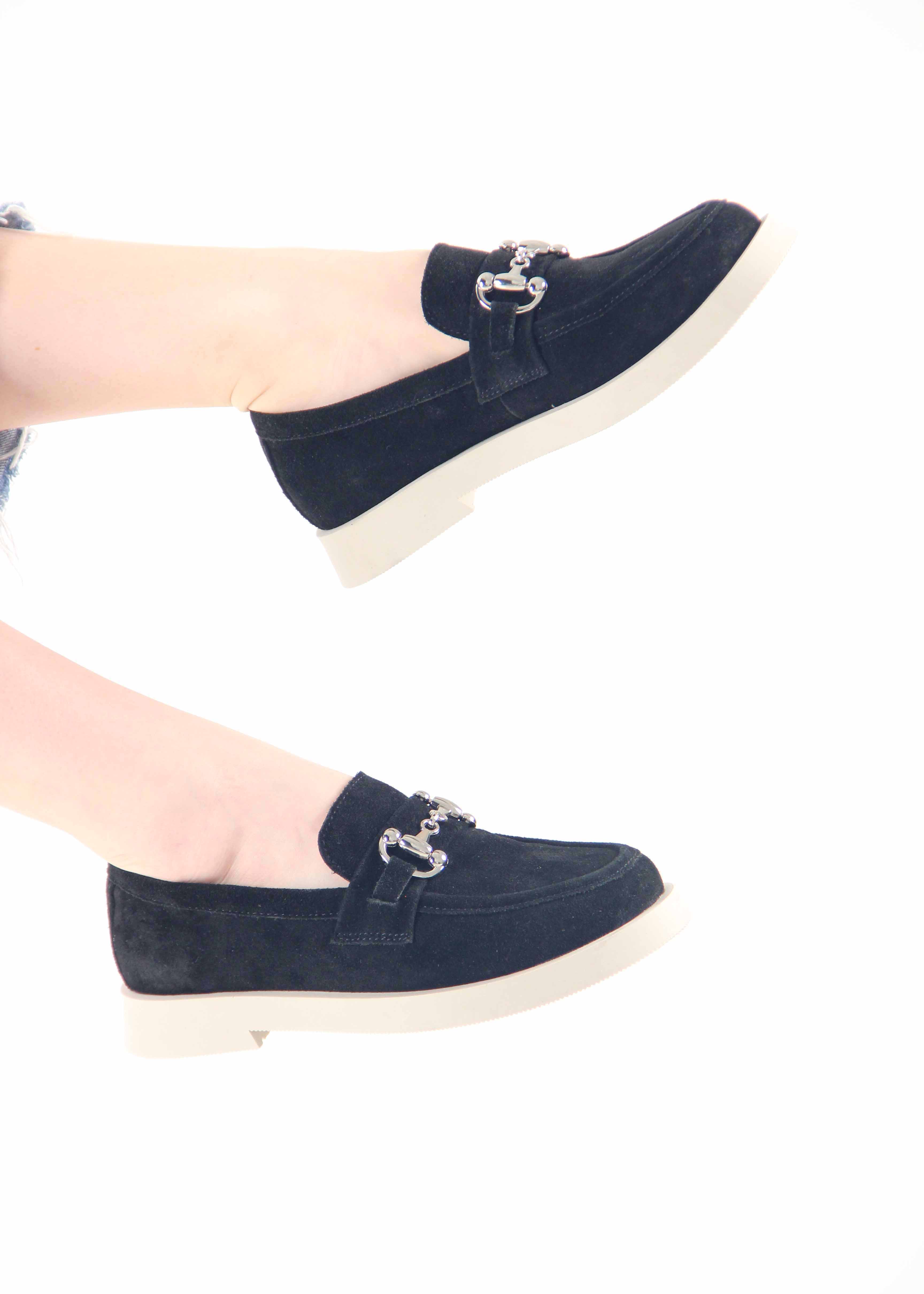 картинка Лоферы туфли ED'ART 172.1841'be. черная замша от интернет магазина