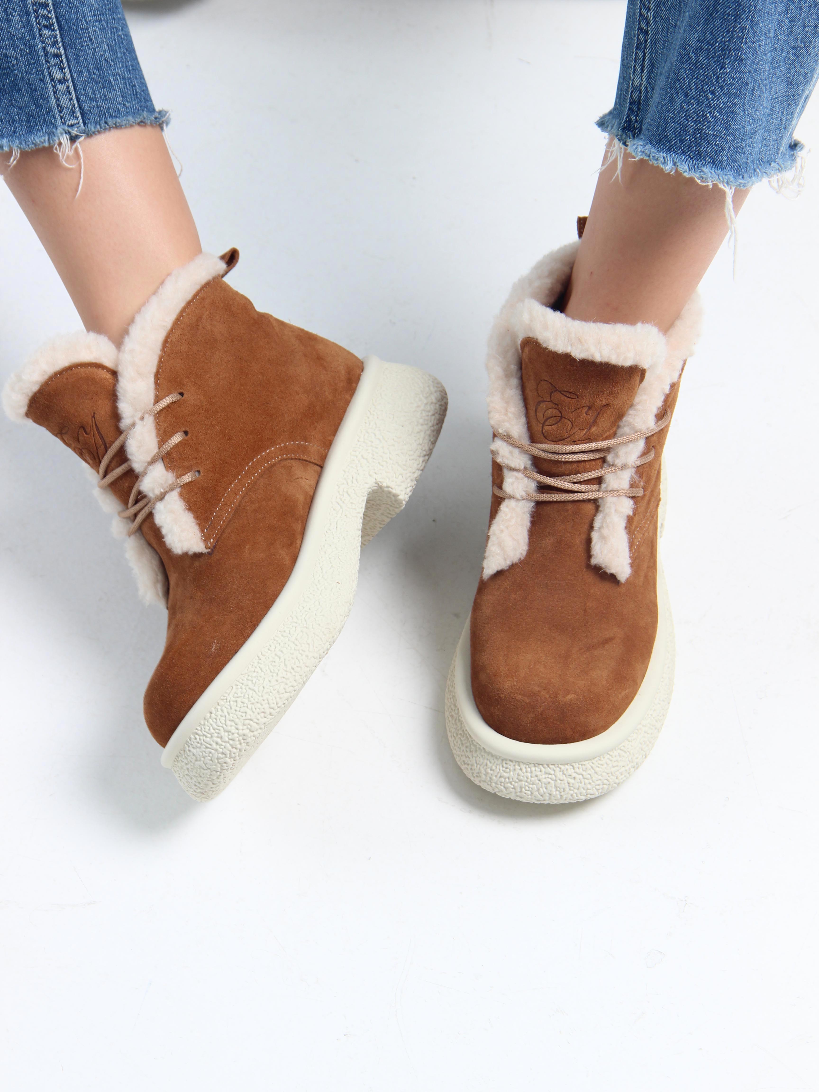 картинка Ботинки ED'ART 308.агата'w. светло коричневый замша от интернет магазина