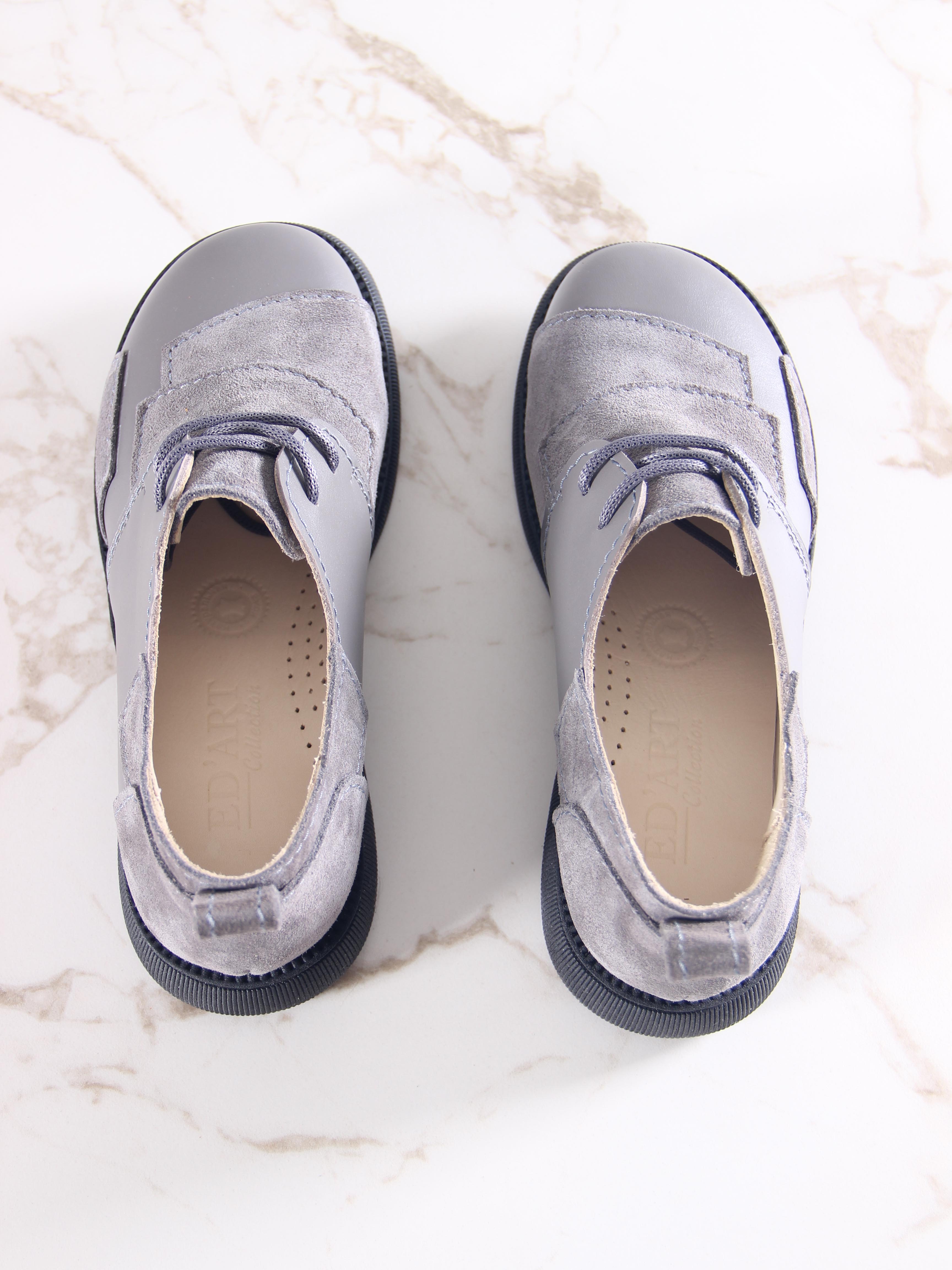 картинка Полуботинки туфли ED'ART 205.патриция'bl. Серый замок замша+серый игуана от интернет магазина