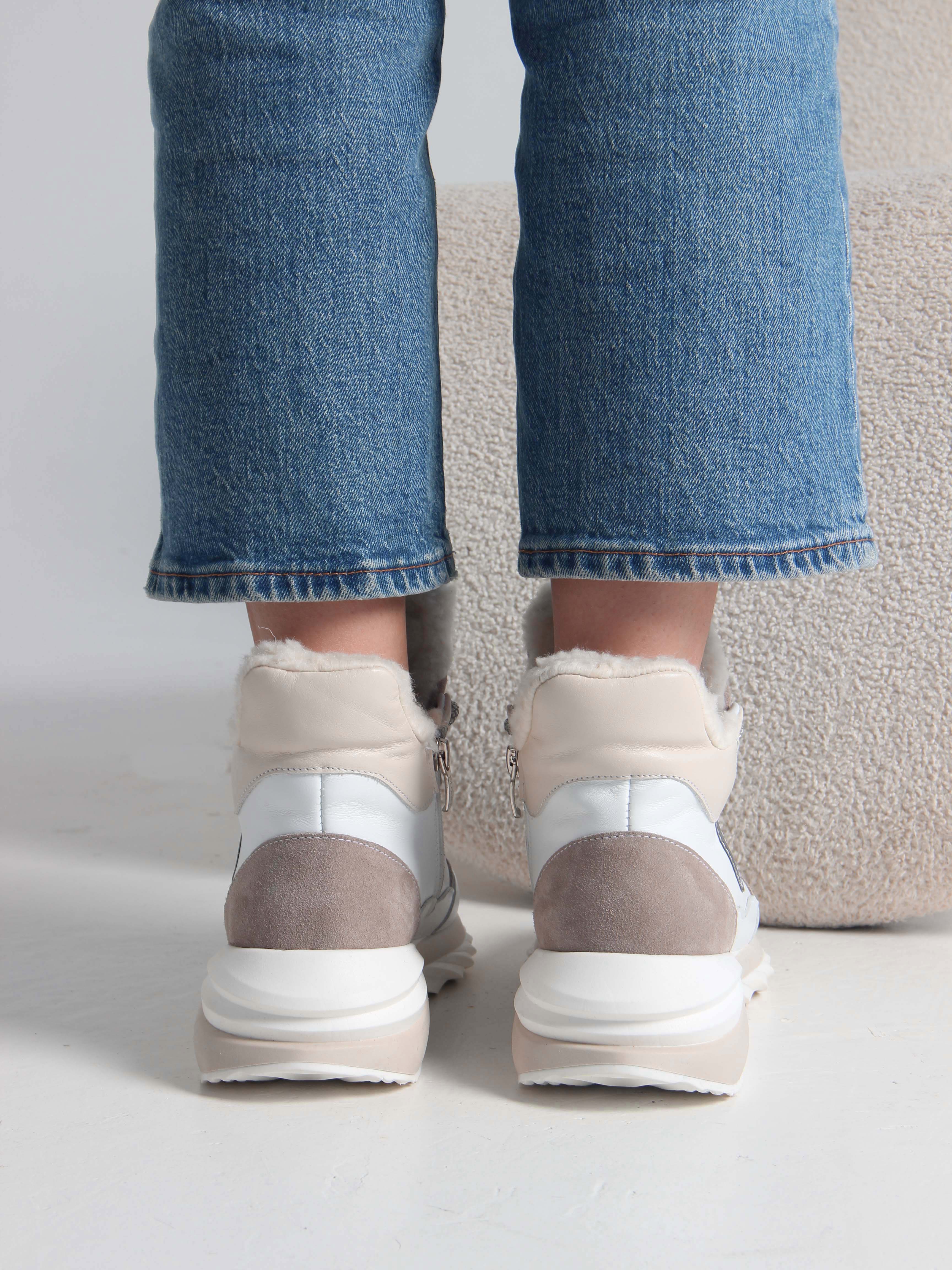 картинка Ботинки ED'ART 350.uno2'w. белый бежевый от интернет магазина