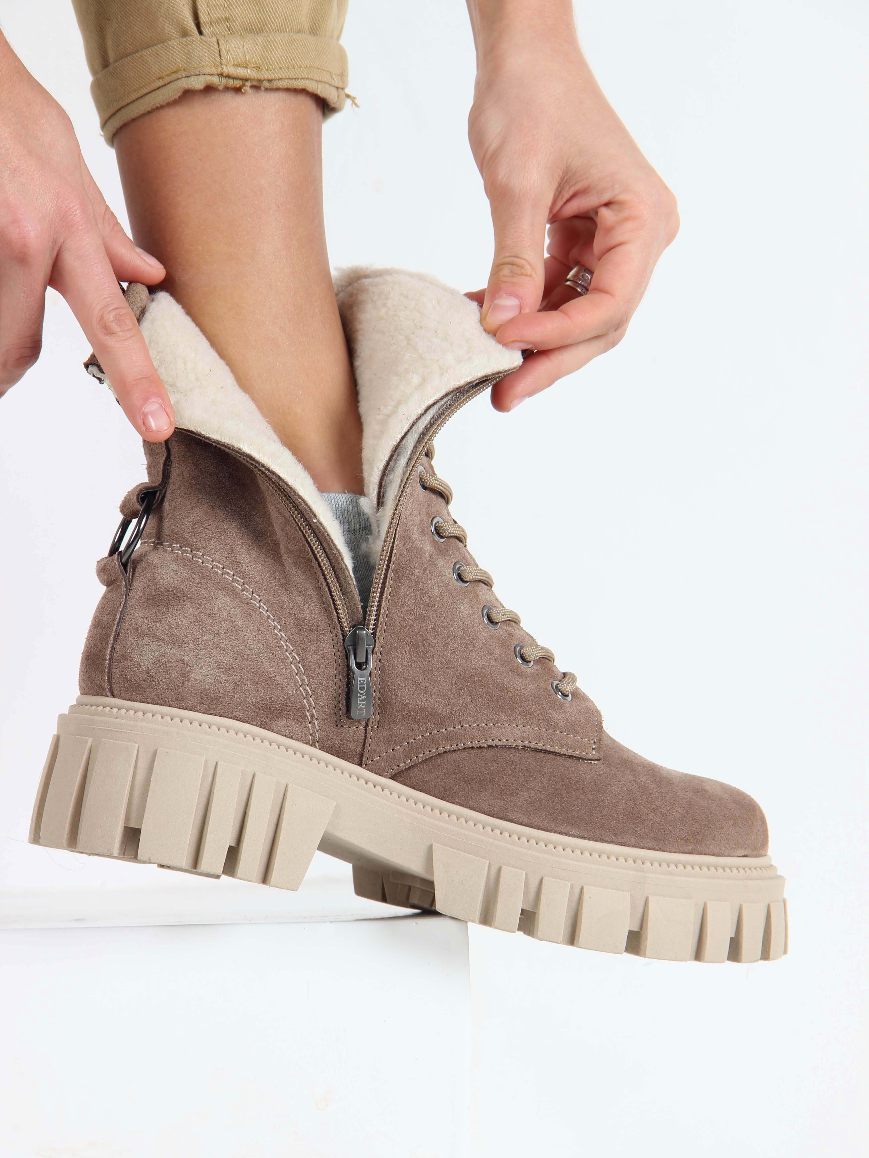 картинка Ботинки ED'ART 329.21153'bе. серо коричневый замша от интернет магазина