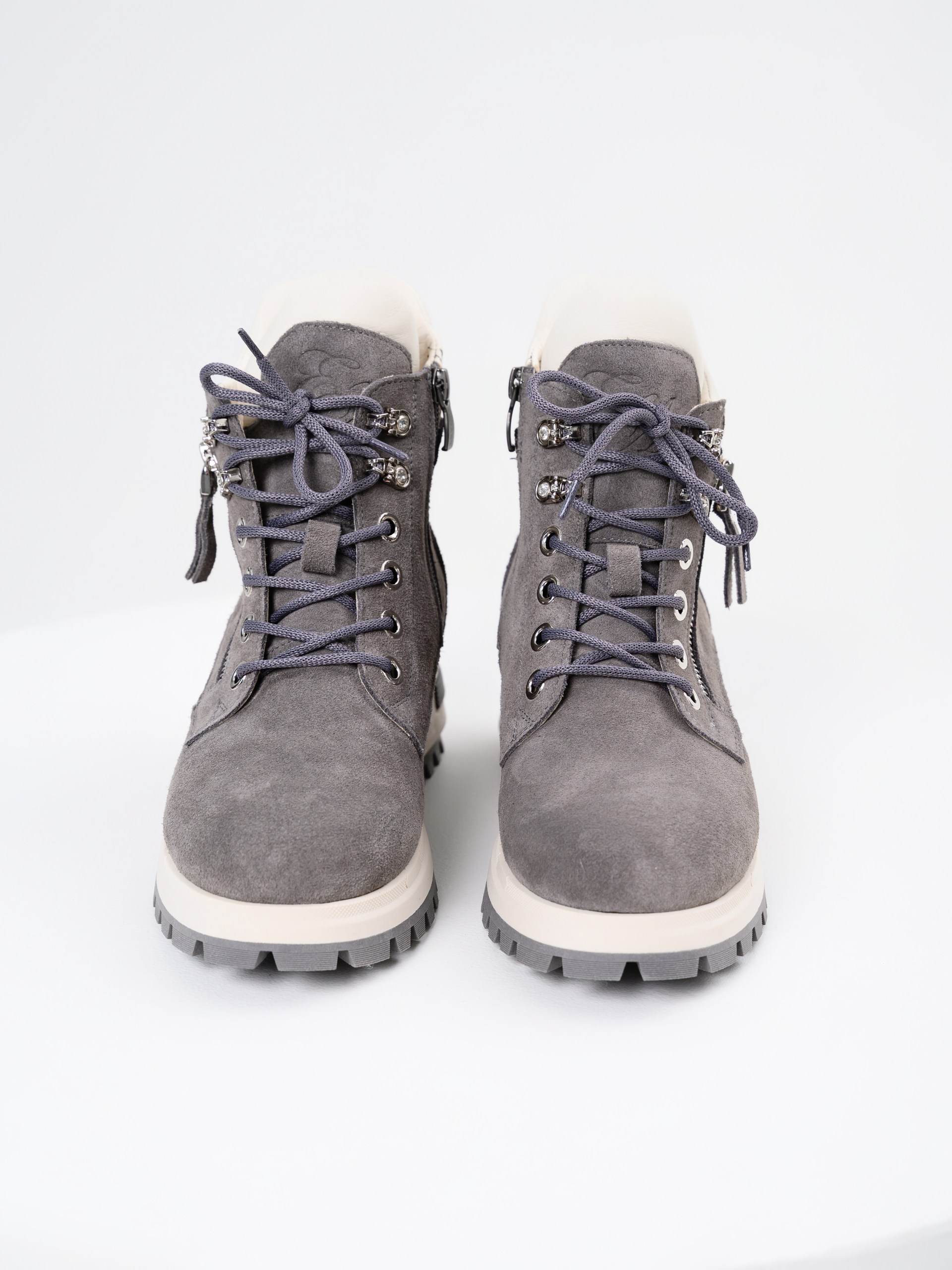 картинка Ботинки ED'ART 261.uno9'gr. Серый замок замша+бежевый от интернет магазина