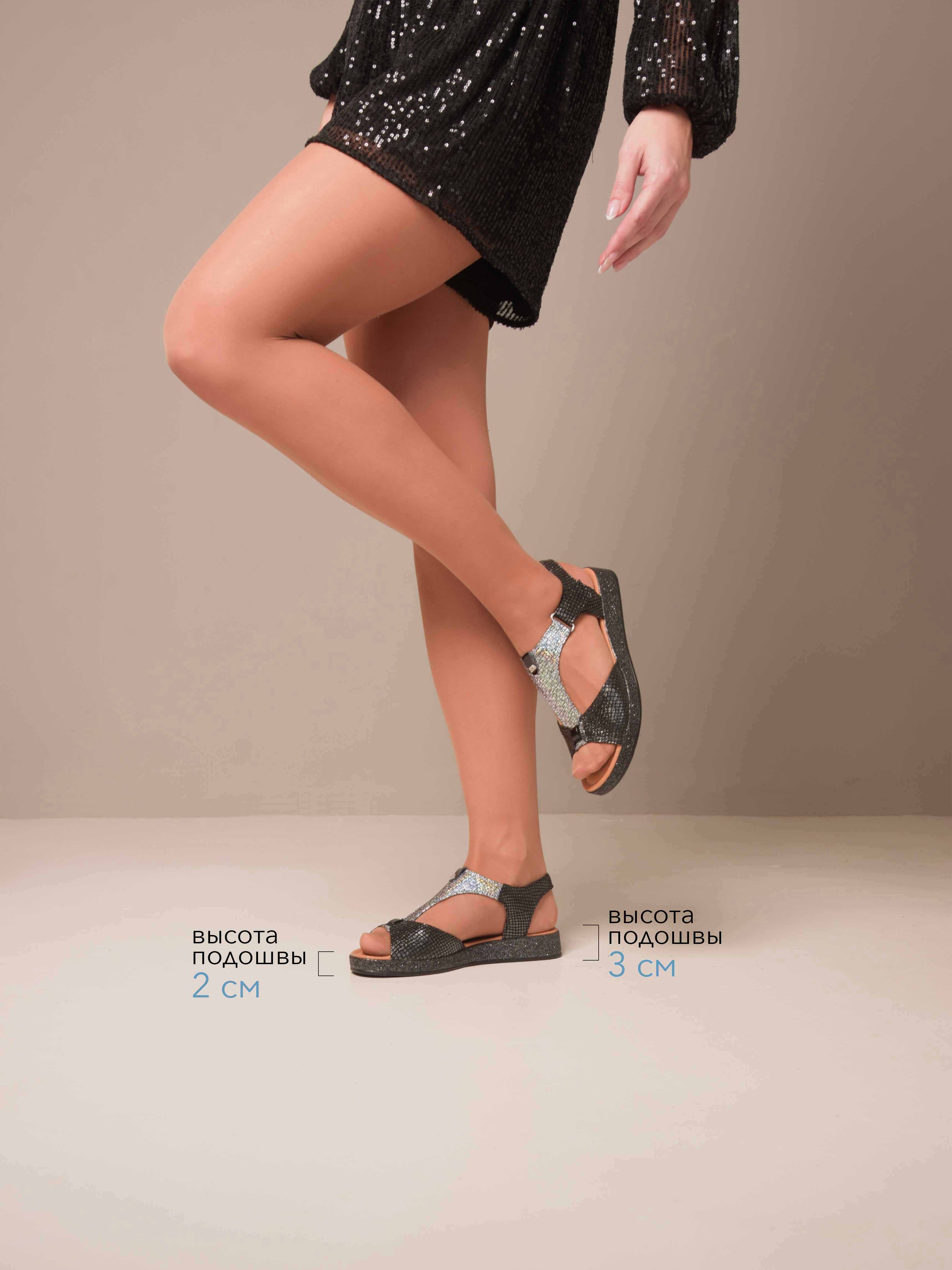 картинка Босоножки ED'ART 2001.159'bl. Черный серый энгерек R от интернет магазина