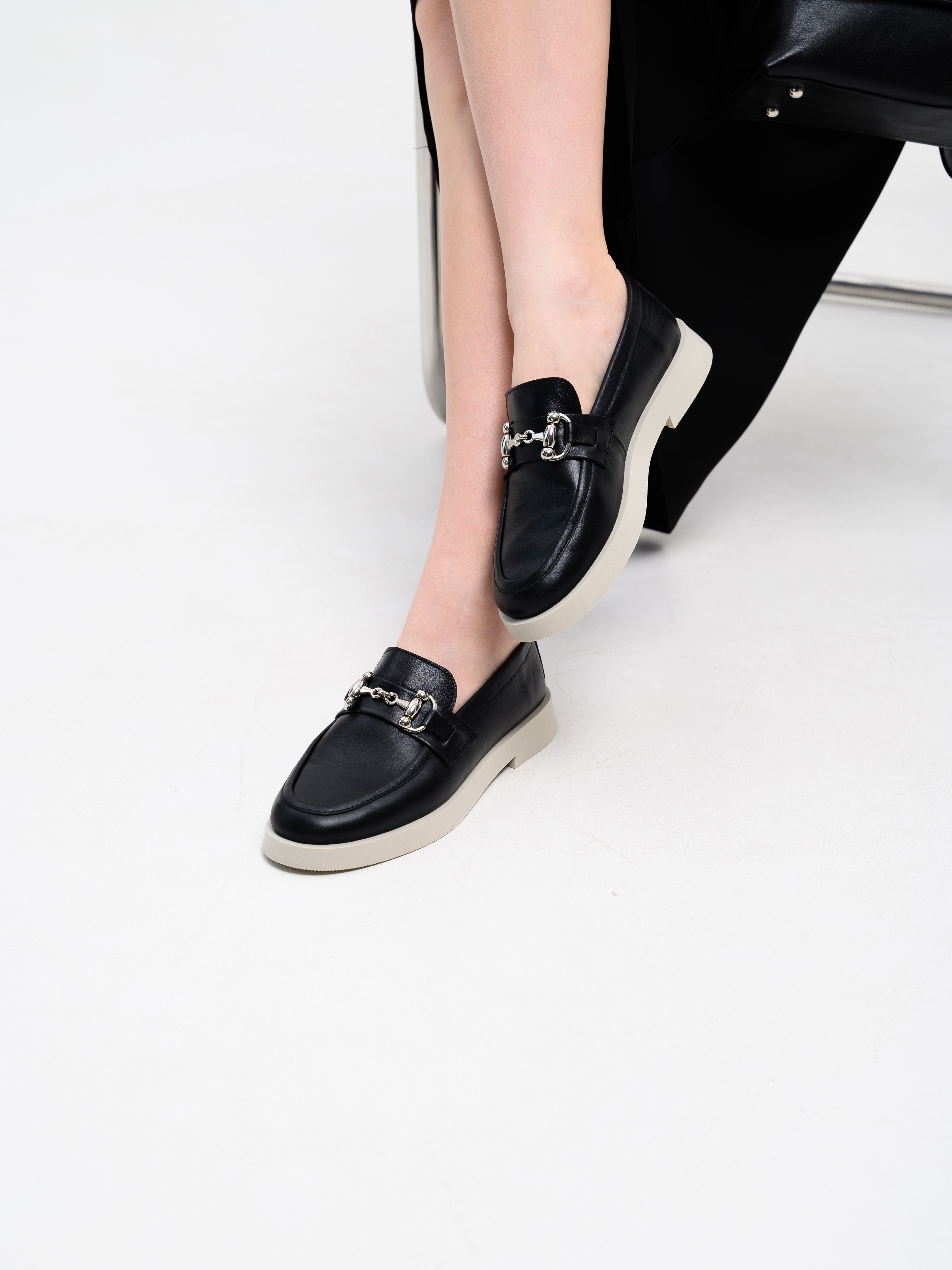 картинка Лоферы туфли ED'ART 172.1841'be. Черный кожа от интернет магазина